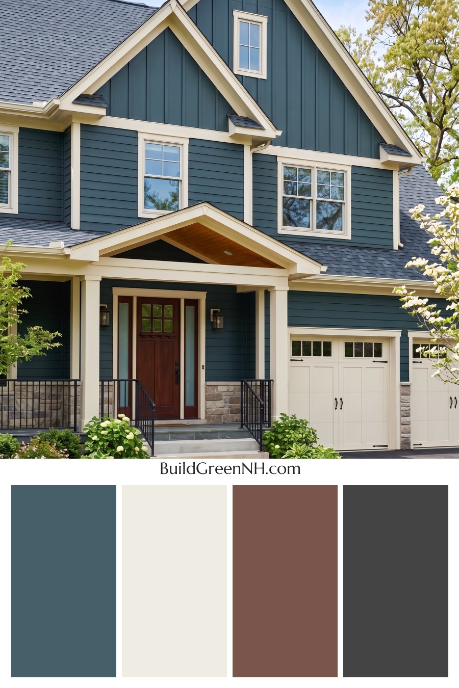 Dark Teal House Exterior Color Scheme: Teal Amber Welcome