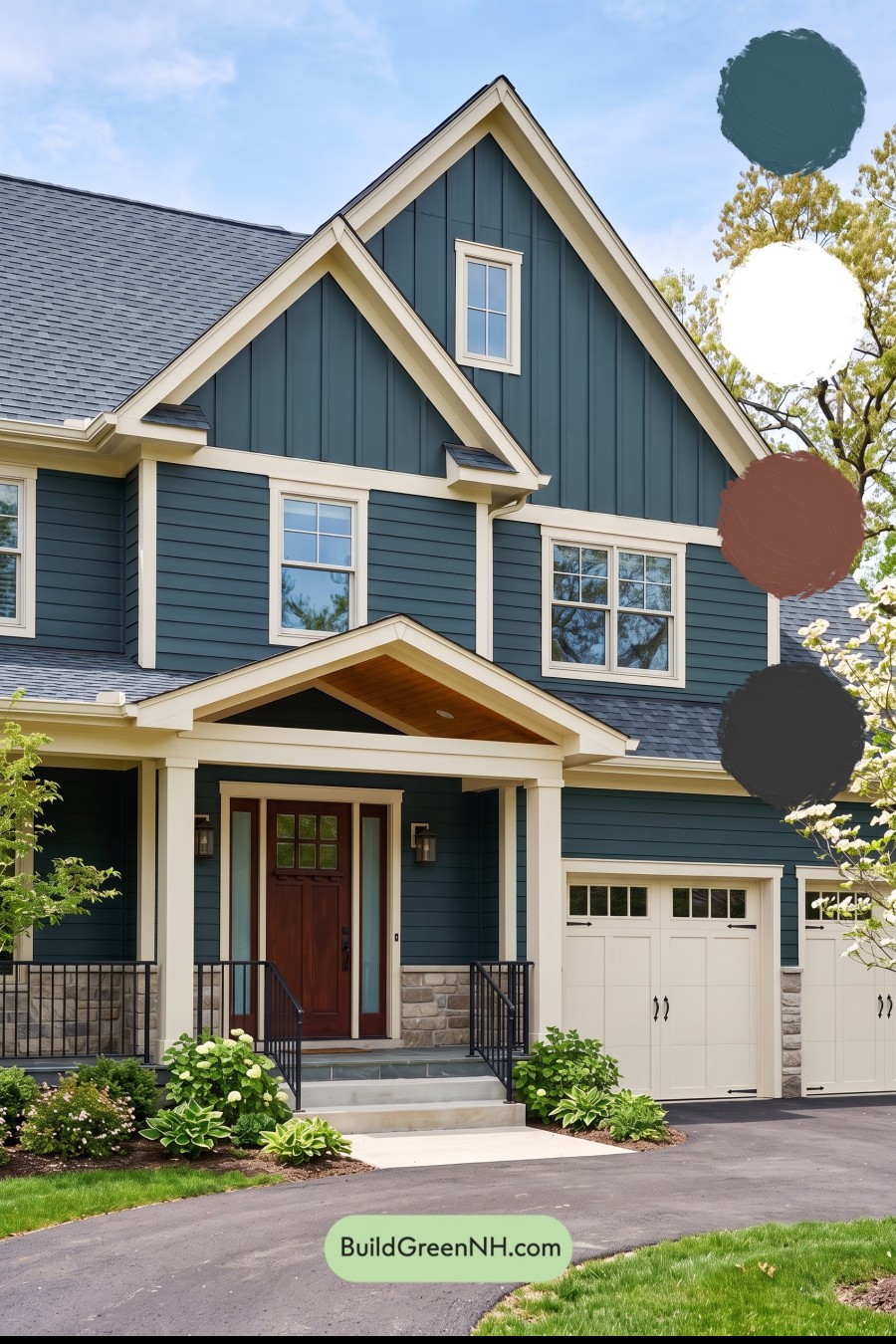 Dark Teal House Exterior Color Scheme: Teal Amber Welcome