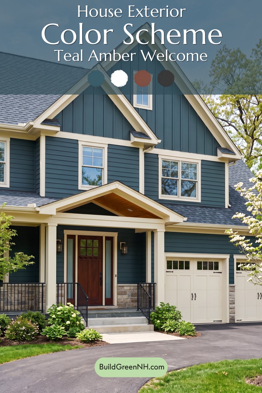 Dark Teal House Exterior Color Scheme: Teal Amber Welcome