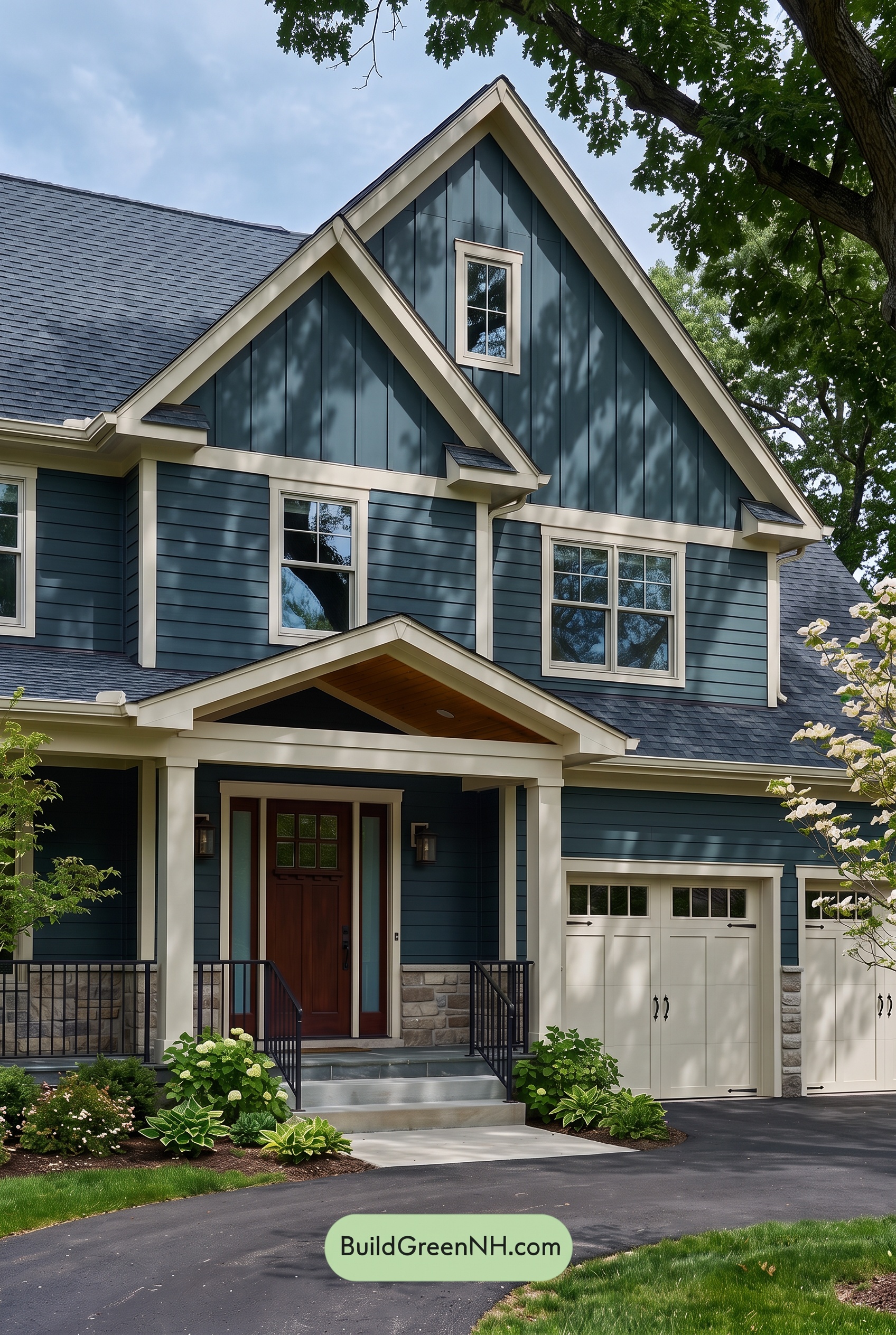 Dark Teal House Exterior Color Scheme: Teal Amber Welcome - Shade