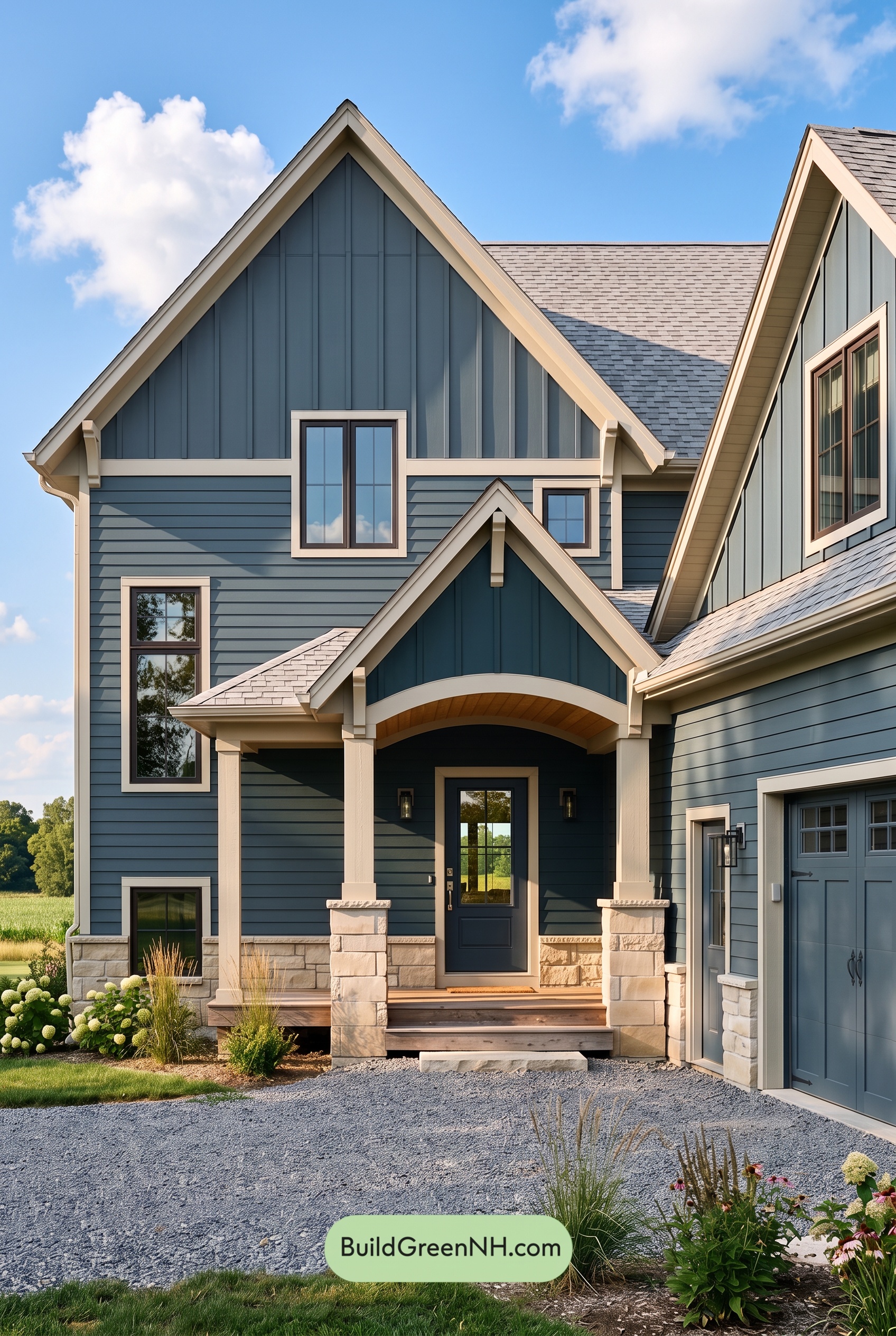 Dark Teal House Exterior Color Scheme: Teal Linen Contrast