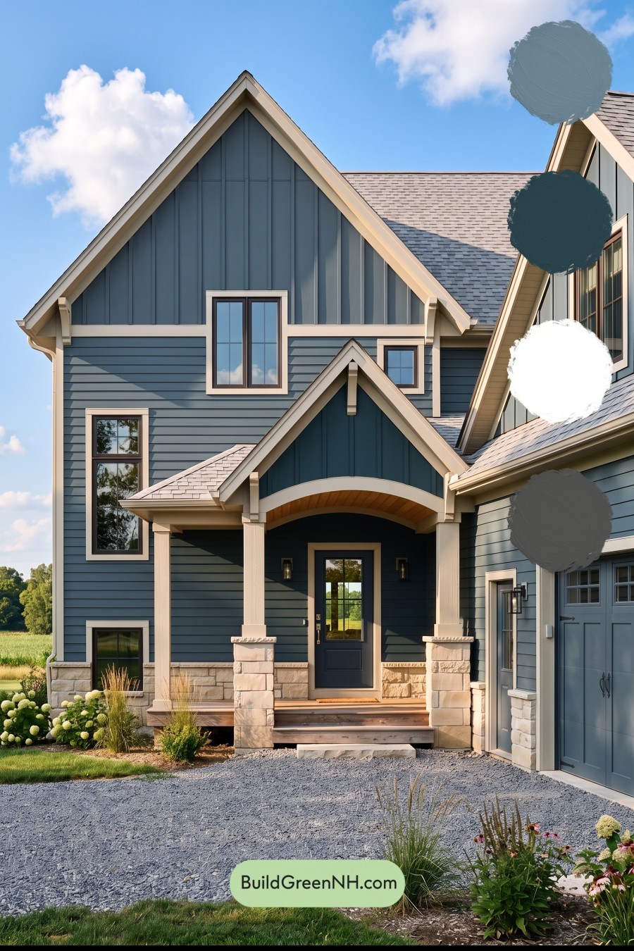 Dark Teal House Exterior Color Scheme: Teal Linen Contrast