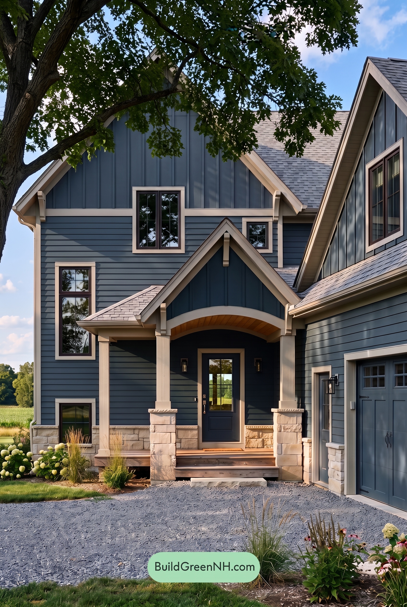 Dark Teal House Exterior Color Scheme: Teal Linen Contrast - Shade