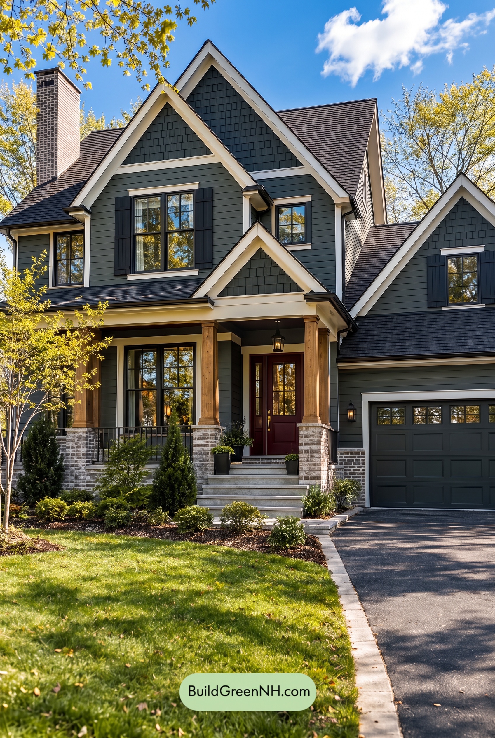 Dark Teal House Exterior Color Scheme: Teal Nightfall Grain