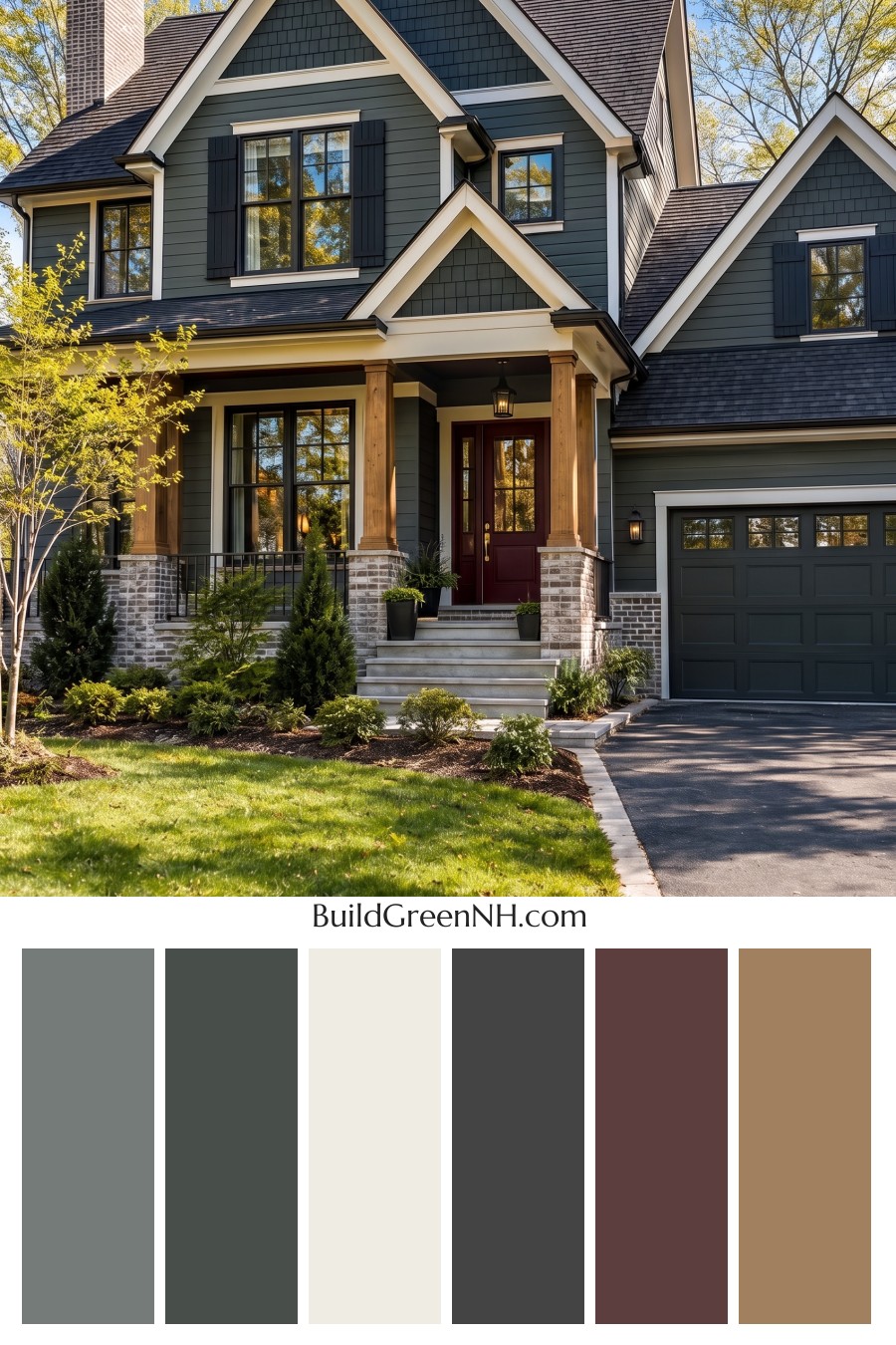 Dark Teal House Exterior Color Scheme: Teal Nightfall Grain