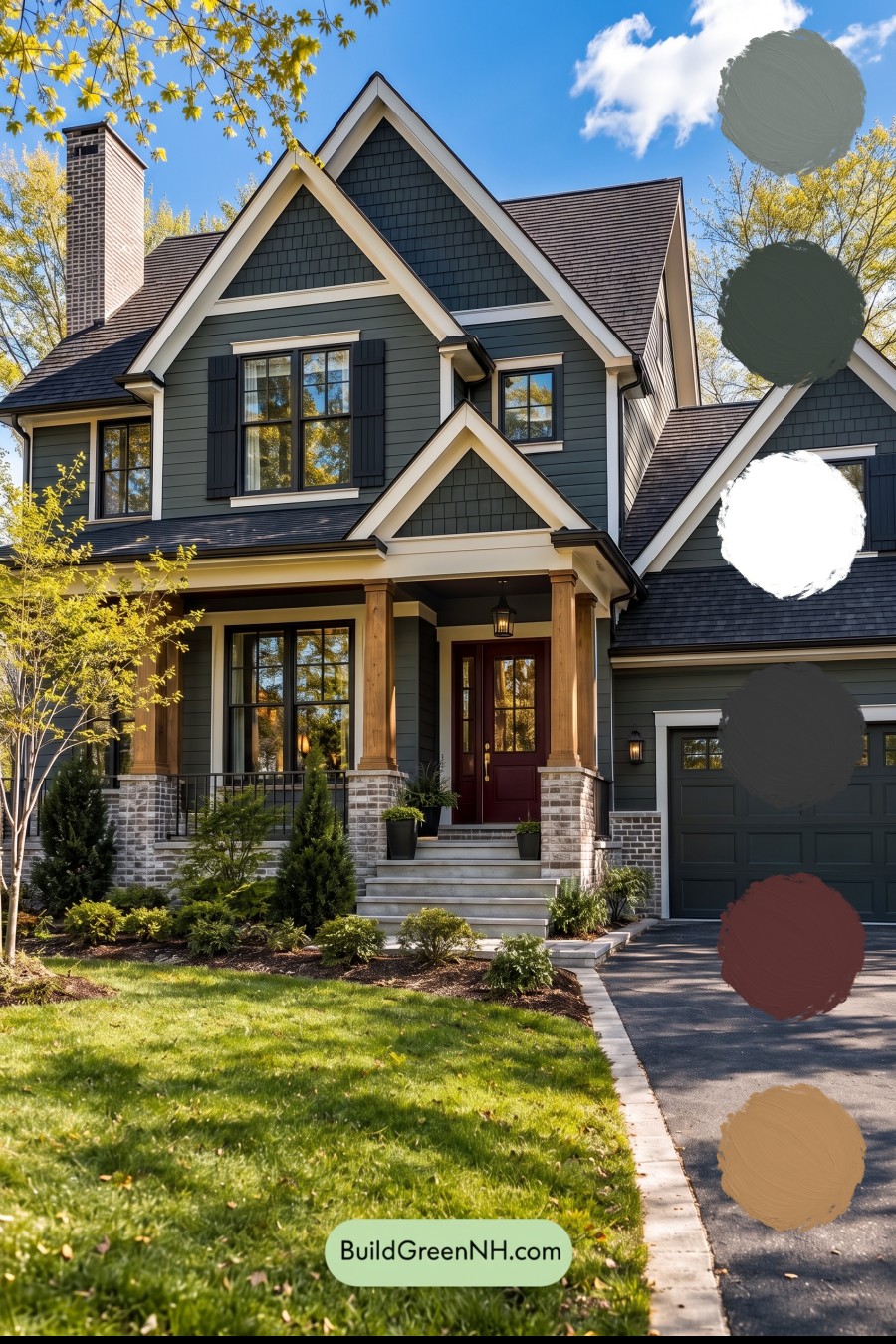 Dark Teal House Exterior Color Scheme: Teal Nightfall Grain