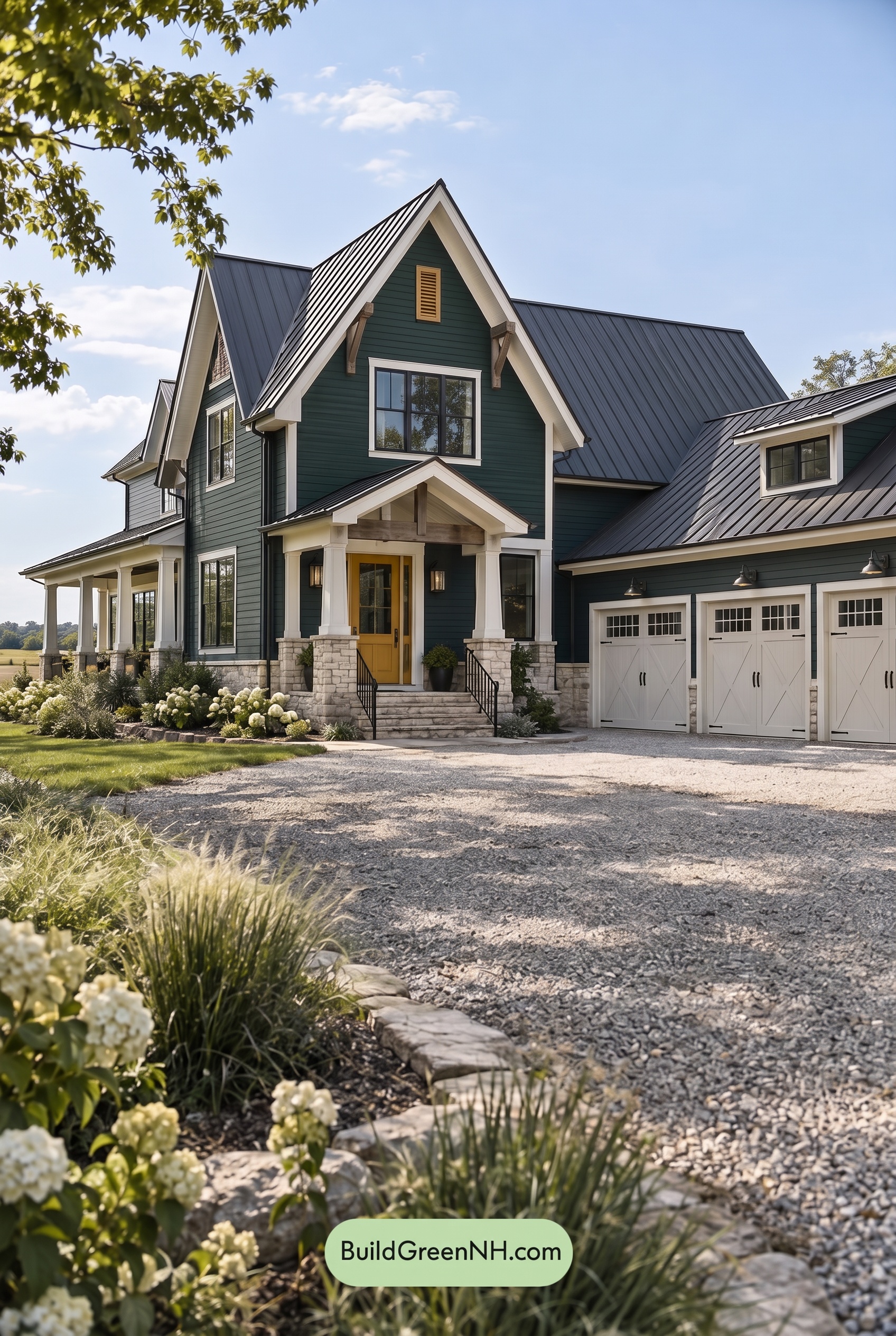 Dark Teal House Exterior Color Scheme: Tidebone Porchlight