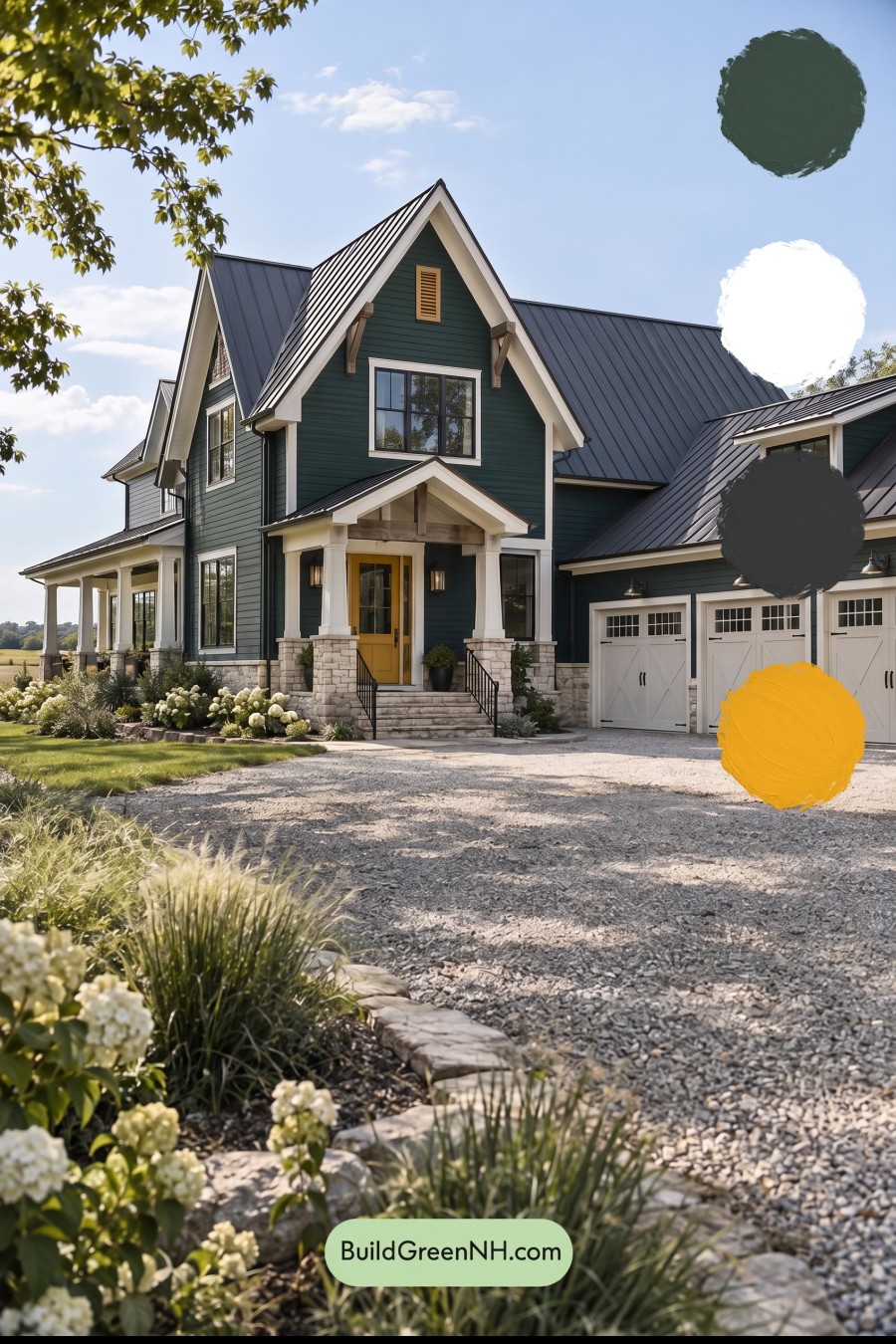 Dark Teal House Exterior Color Scheme: Tidebone Porchlight