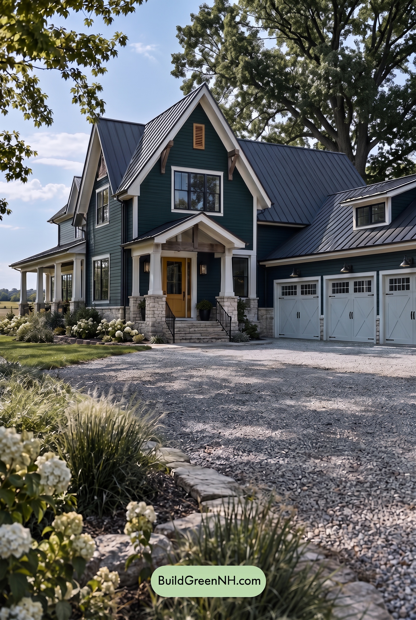 Dark Teal House Exterior Color Scheme: Tidebone Porchlight - Shade