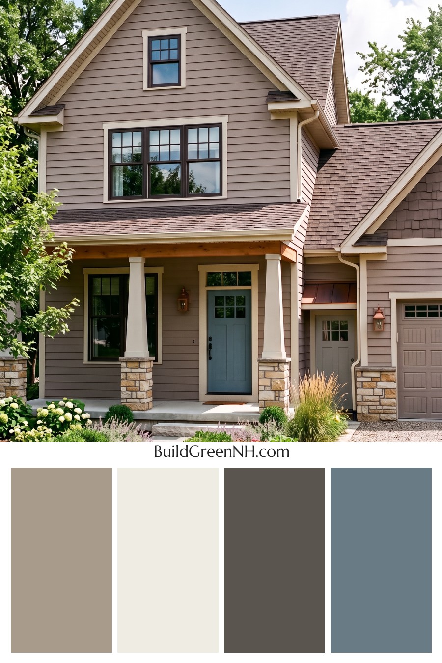 House with Brown Roof Exterior Color Scheme: Cocoa Veranda Spark
