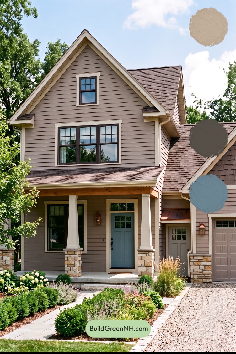 House with Brown Roof Exterior Color Scheme: Cocoa Veranda Spark