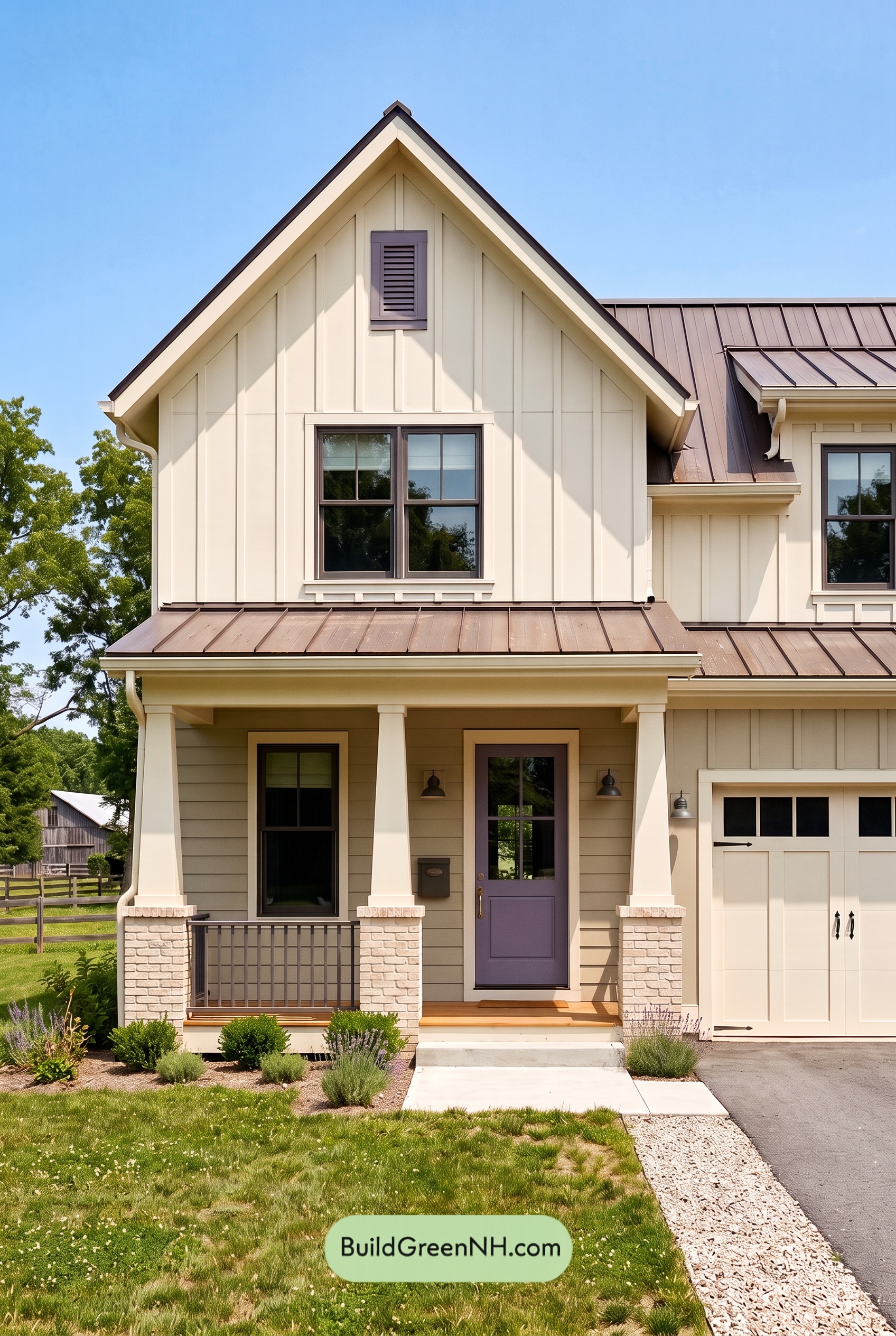House with Brown Roof Exterior Color Scheme: Creamwork Horizon