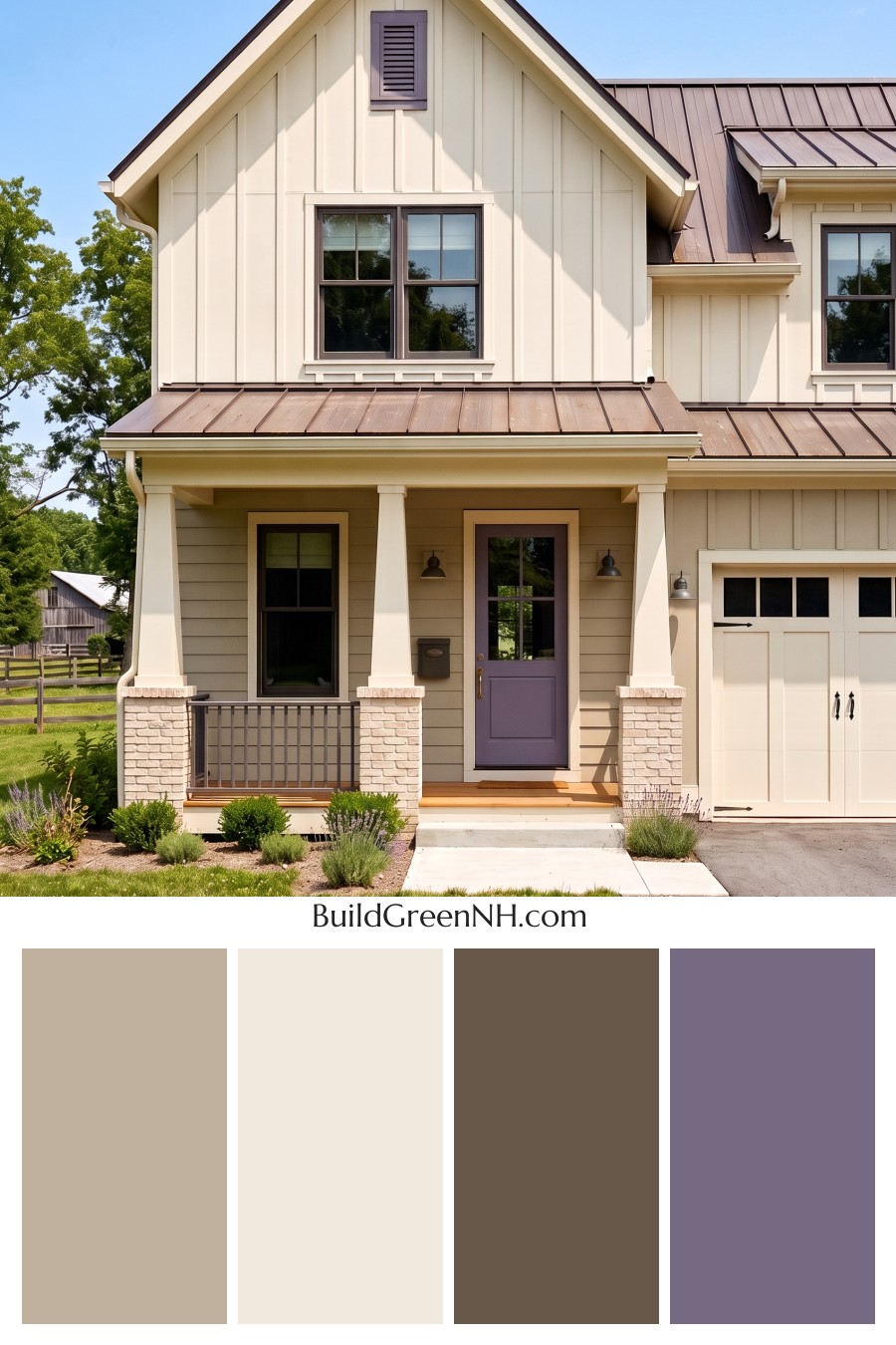 House with Brown Roof Exterior Color Scheme: Creamwork Horizon