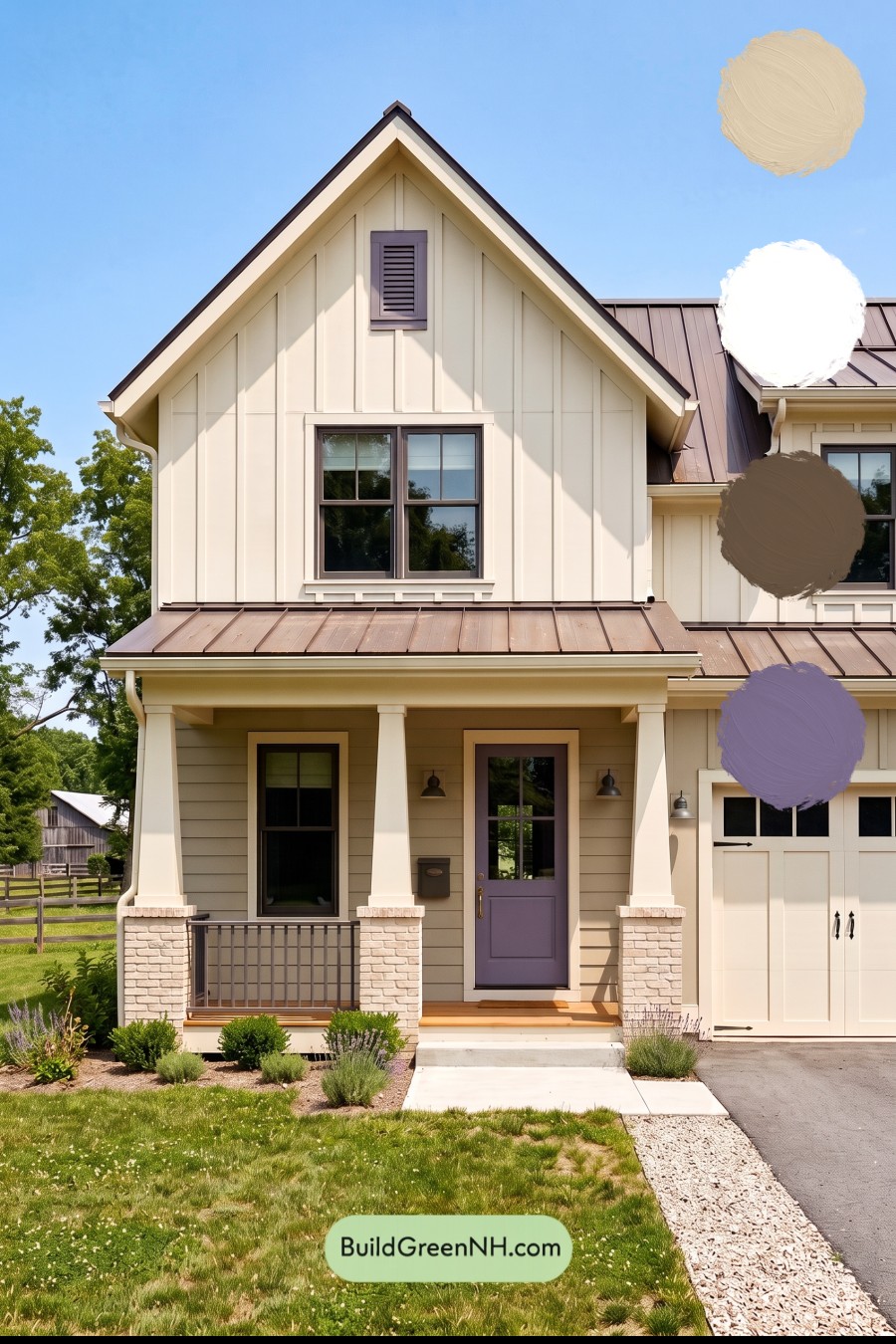House with Brown Roof Exterior Color Scheme: Creamwork Horizon