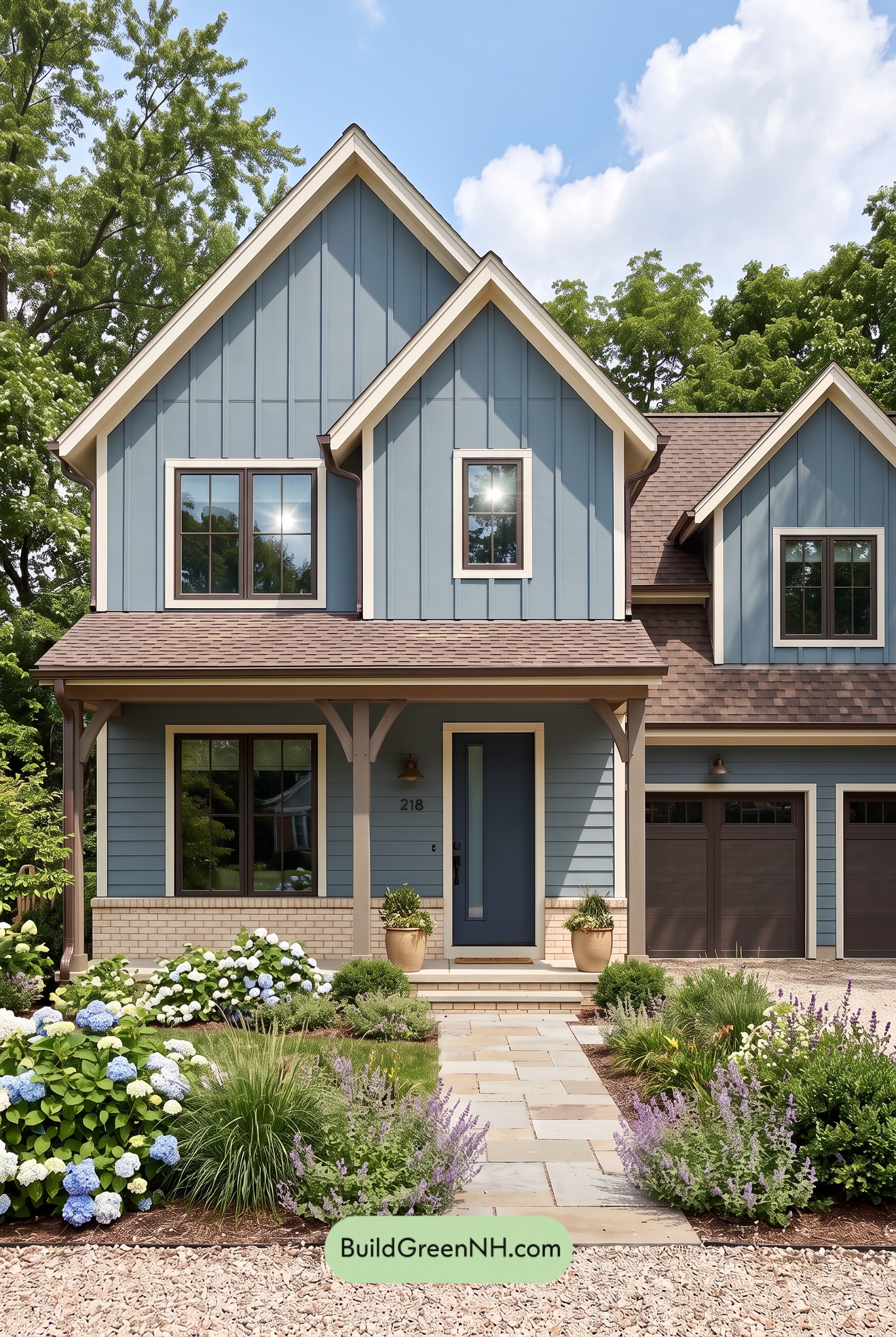 House with Brown Roof Exterior Color Scheme: Harbor Clay Gable
