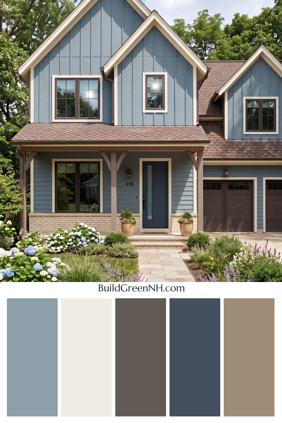 House with Brown Roof Exterior Color Scheme: Harbor Clay Gable