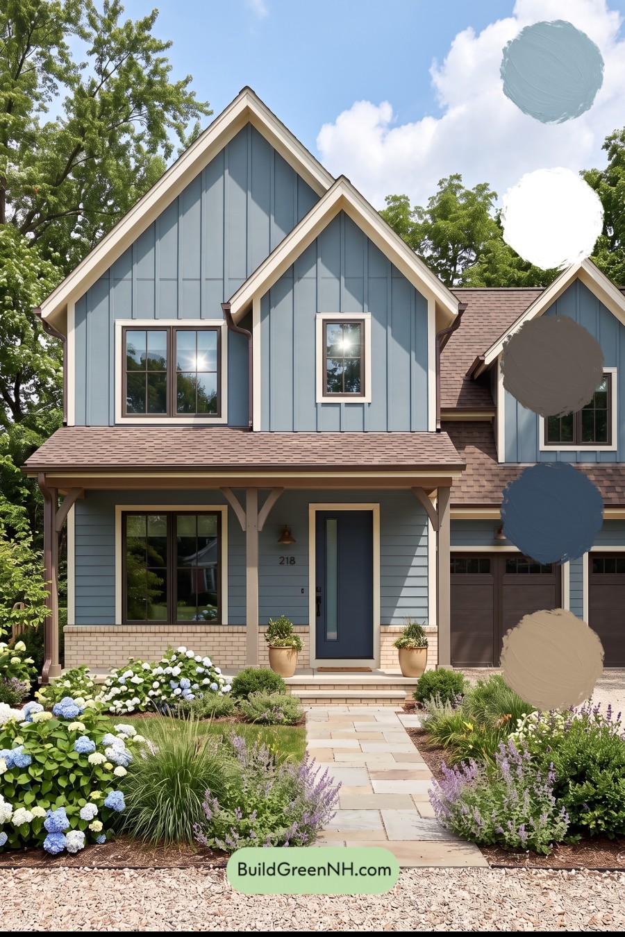 House with Brown Roof Exterior Color Scheme: Harbor Clay Gable