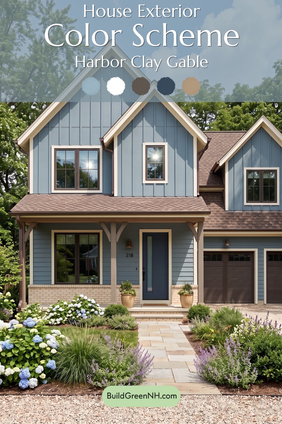 House with Brown Roof Exterior Color Scheme: Harbor Clay Gable