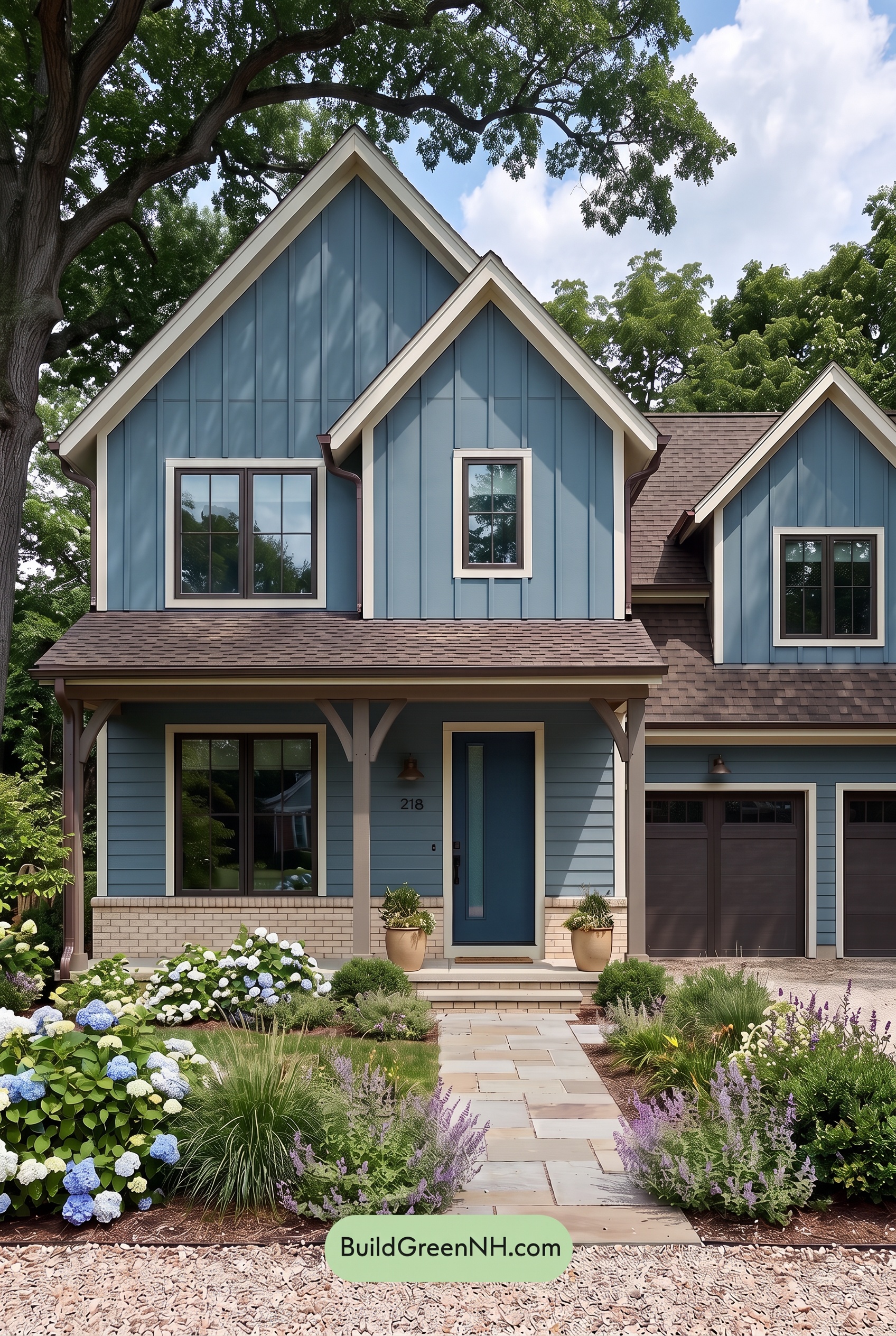 House with Brown Roof Exterior Color Scheme: Harbor Clay Gable - Shade