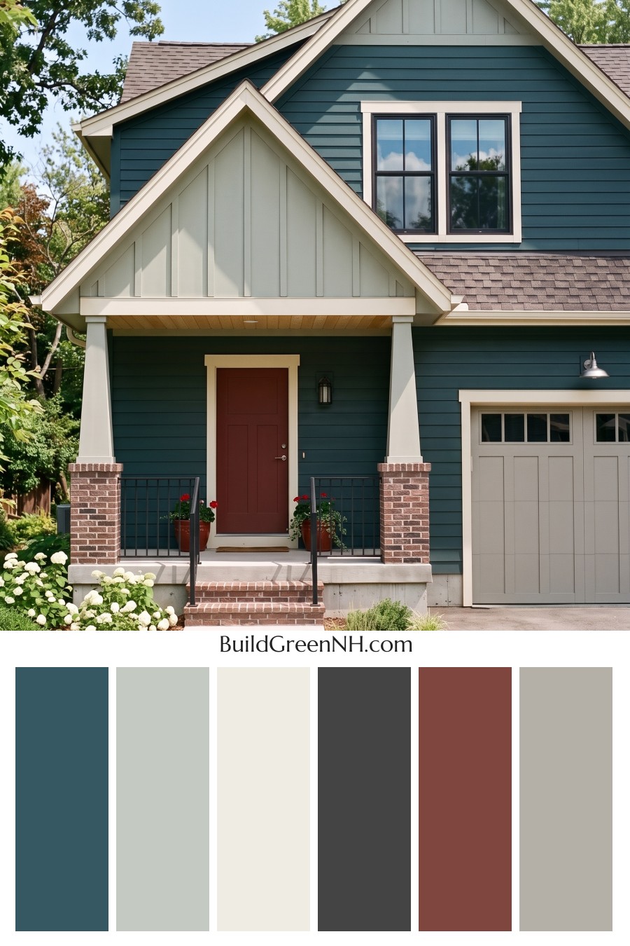 House with Brown Roof Exterior Color Scheme: Juniper Bricklight