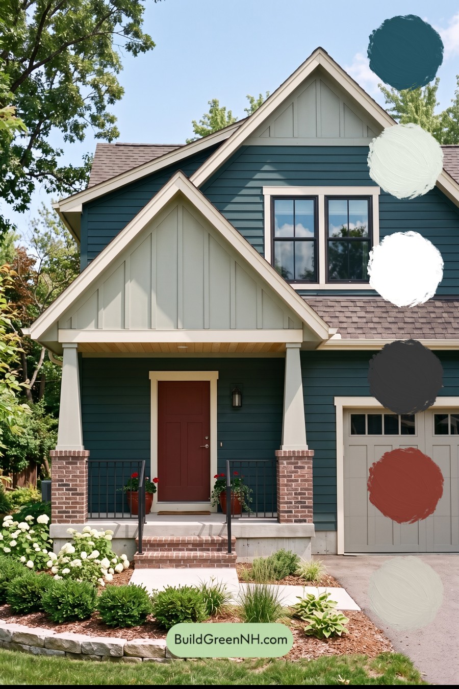 House with Brown Roof Exterior Color Scheme: Juniper Bricklight
