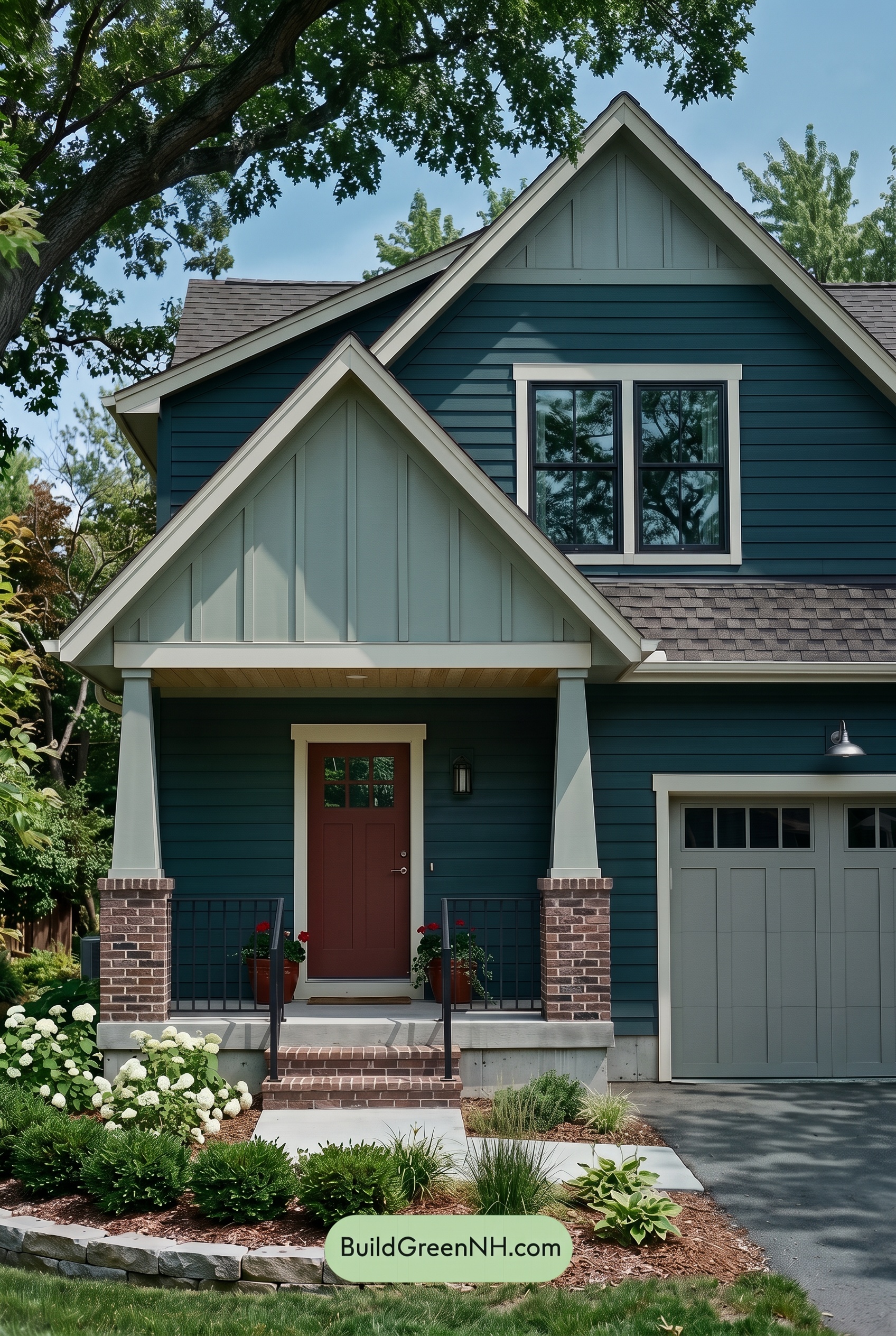 House with Brown Roof Exterior Color Scheme: Juniper Bricklight - Shade