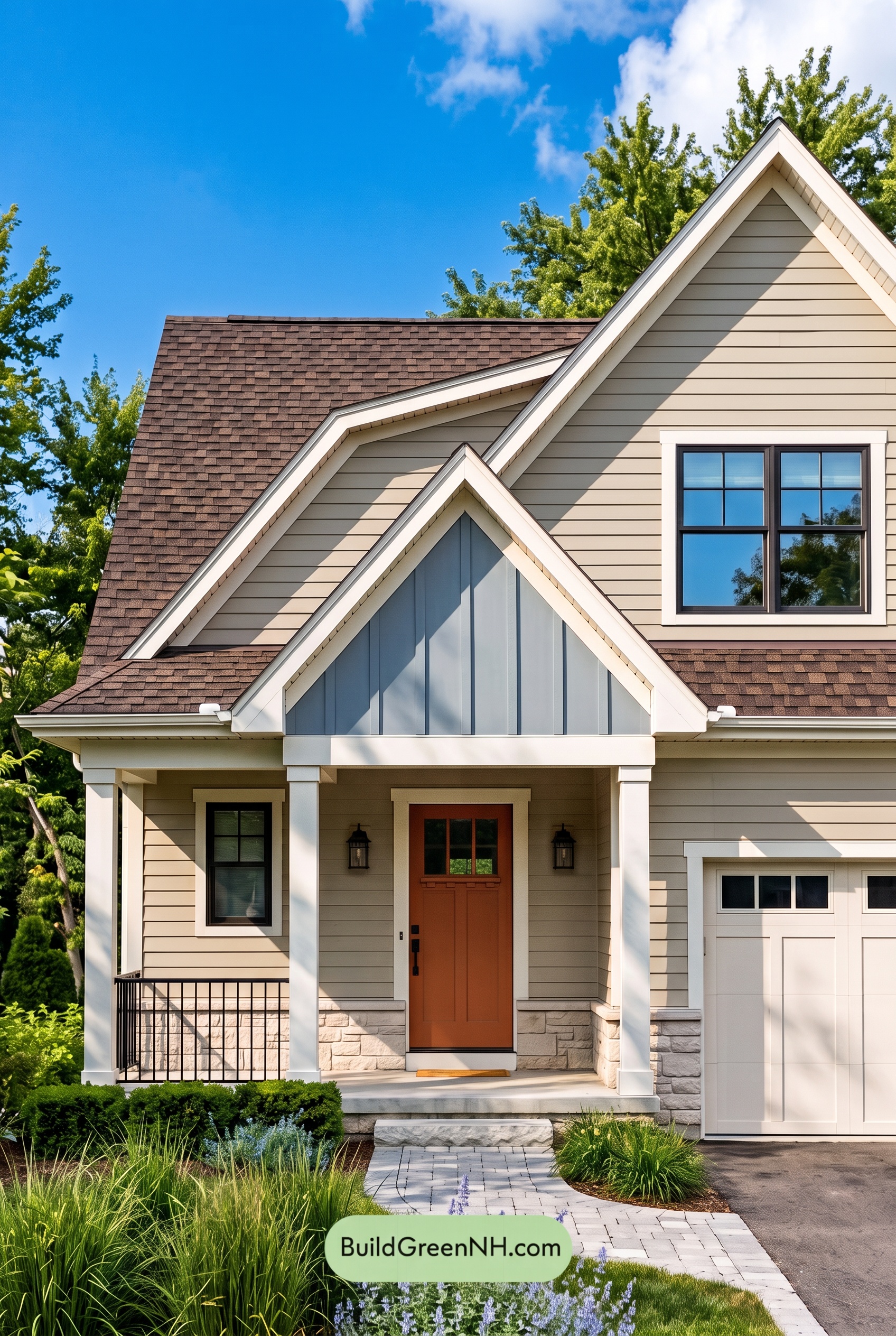 House with Brown Roof Exterior Color Scheme: Linen Coppercrest