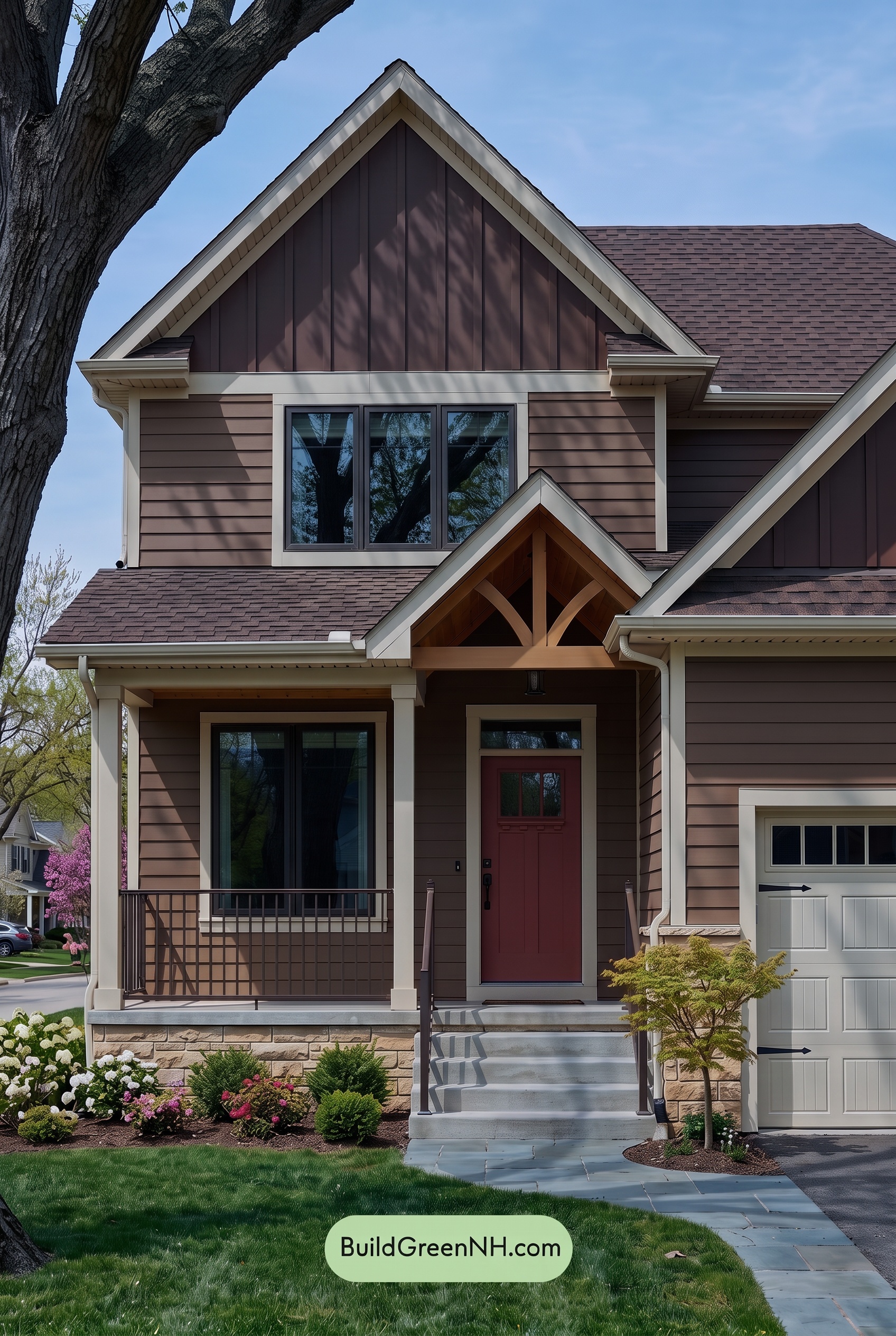 House with Brown Roof Exterior Color Scheme: Sienna Gate Glow - Shade