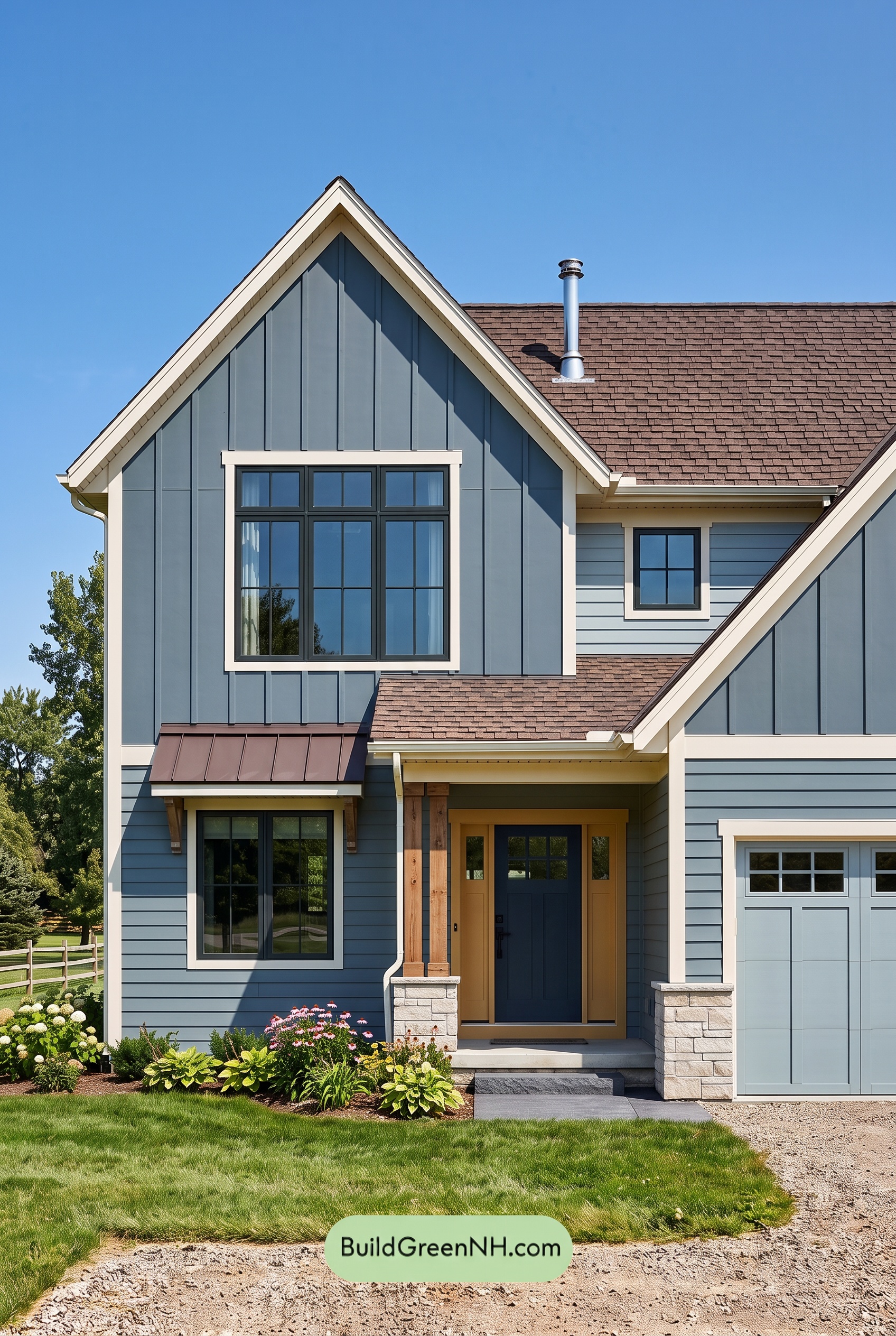 House with Brown Roof Exterior Color Scheme: Slate Amber Haven