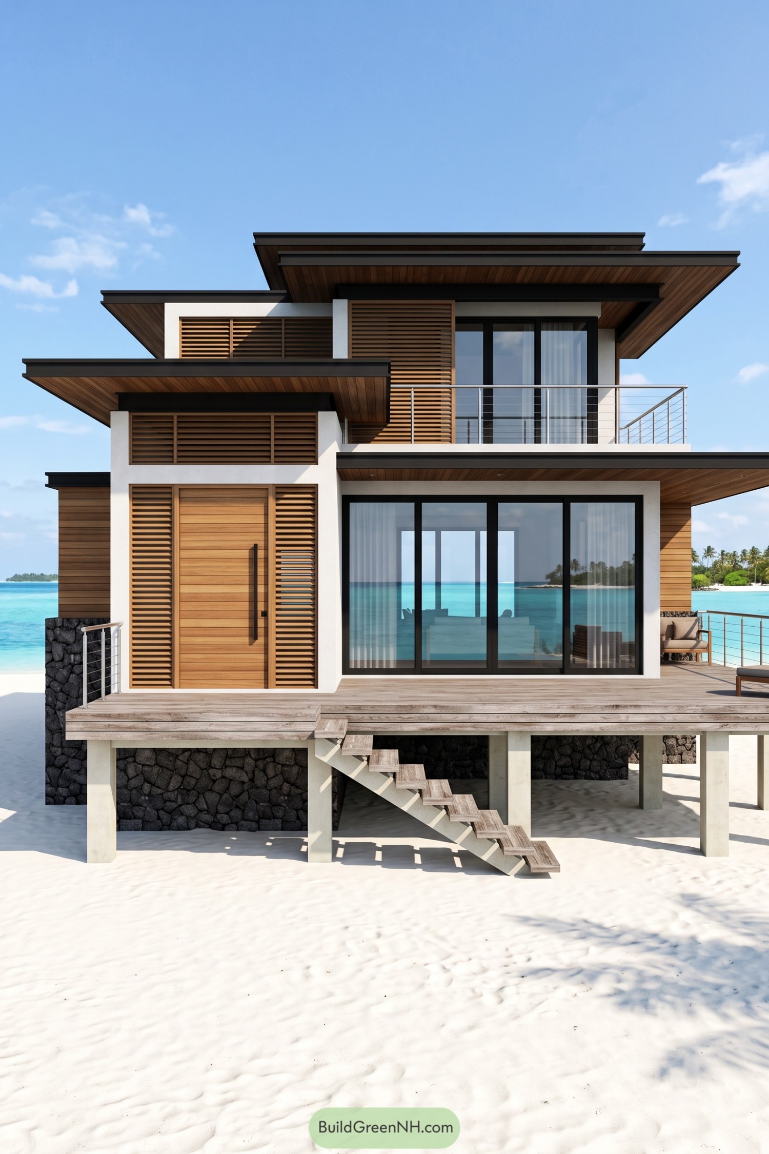 Modern Beach Villa Front Facade Designs