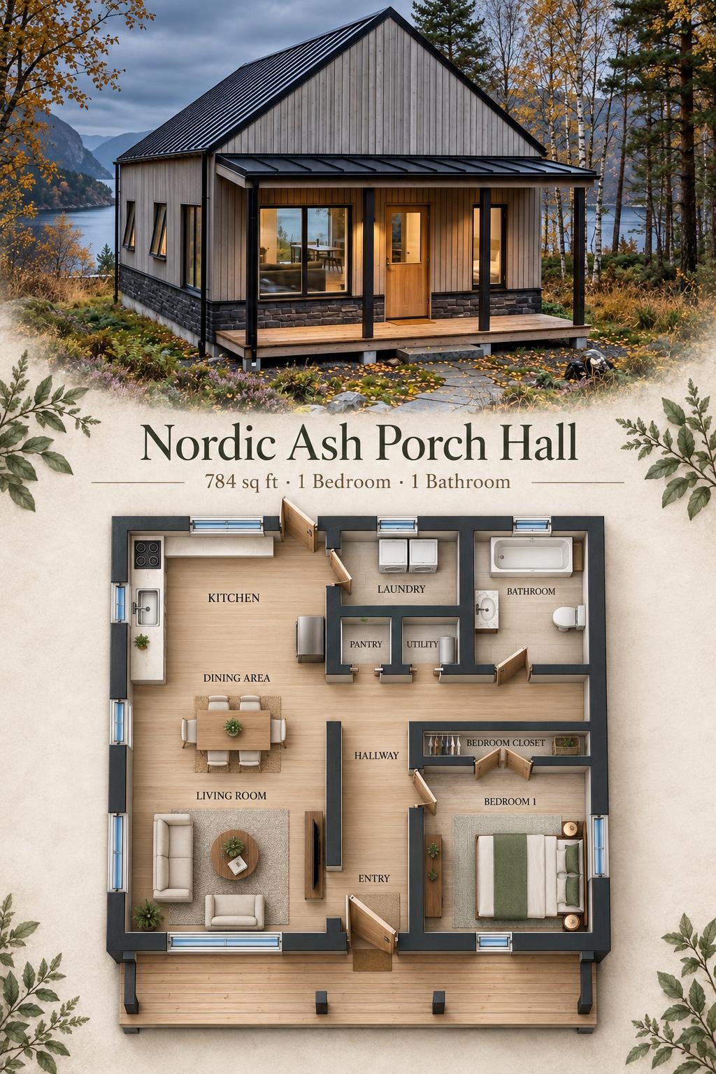 Nordic Ash Porch Hall Floor Plan