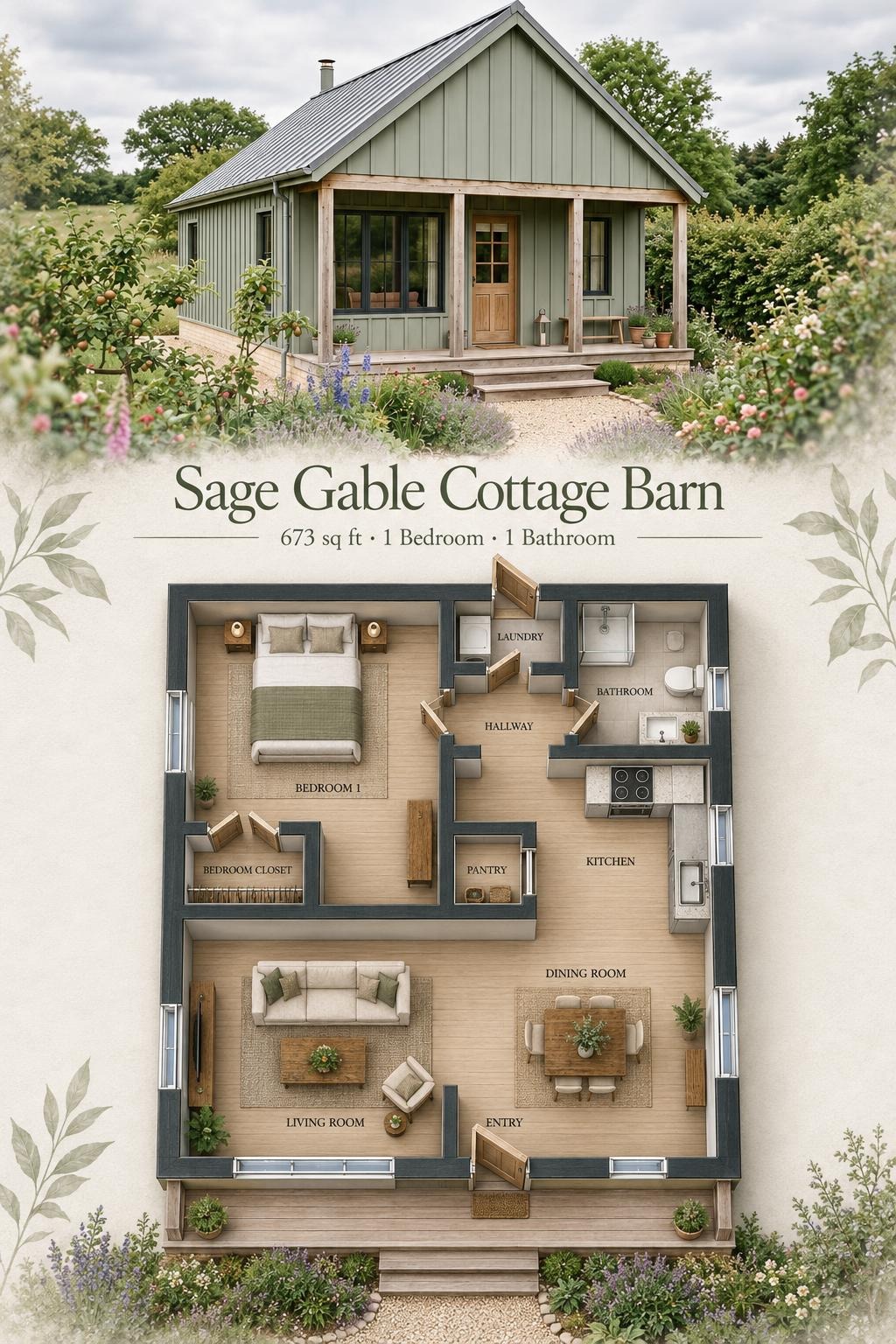 Sage Gable Cottage Barn Floor Plan