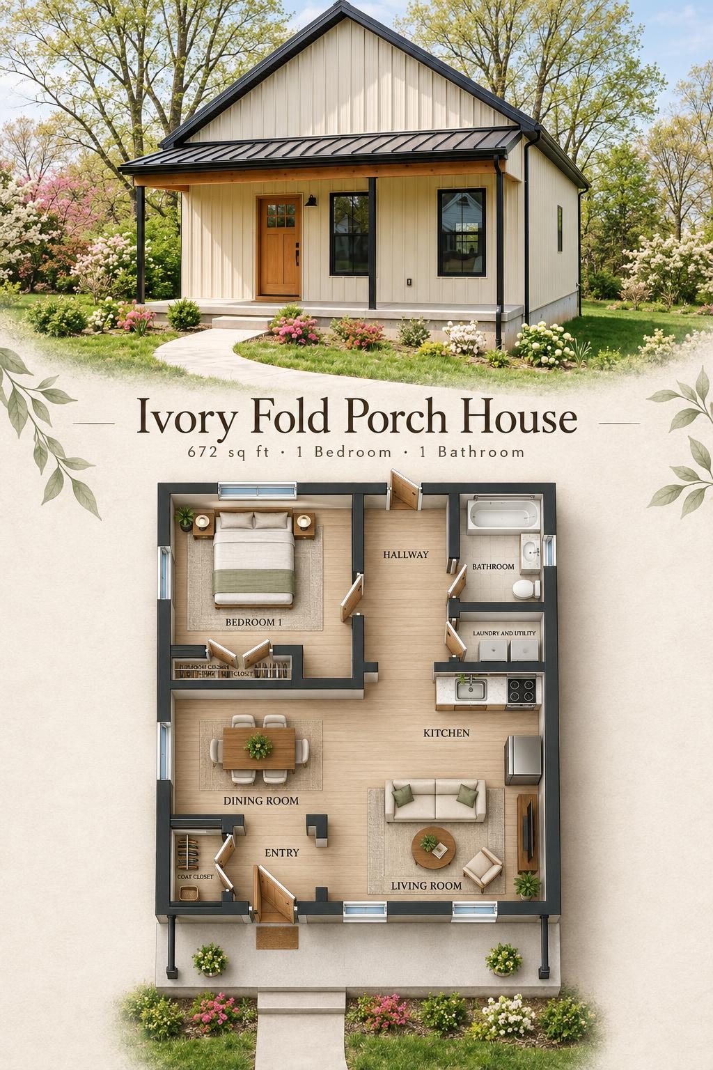 Ivory Fold Porch House Floor Plan