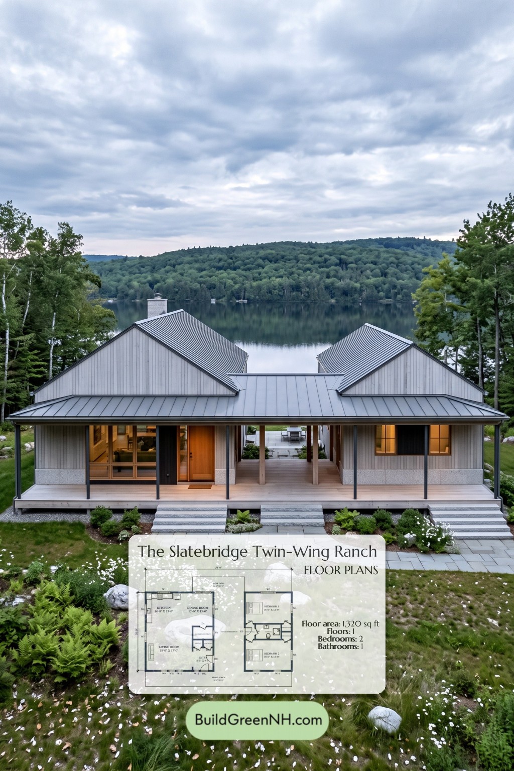 Slatebridge Twin-Wing Ranch Floor Plan