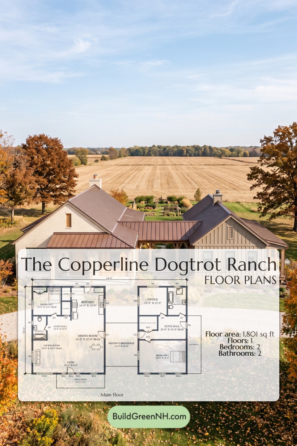 Copperline Dogtrot Ranch Floor Plan