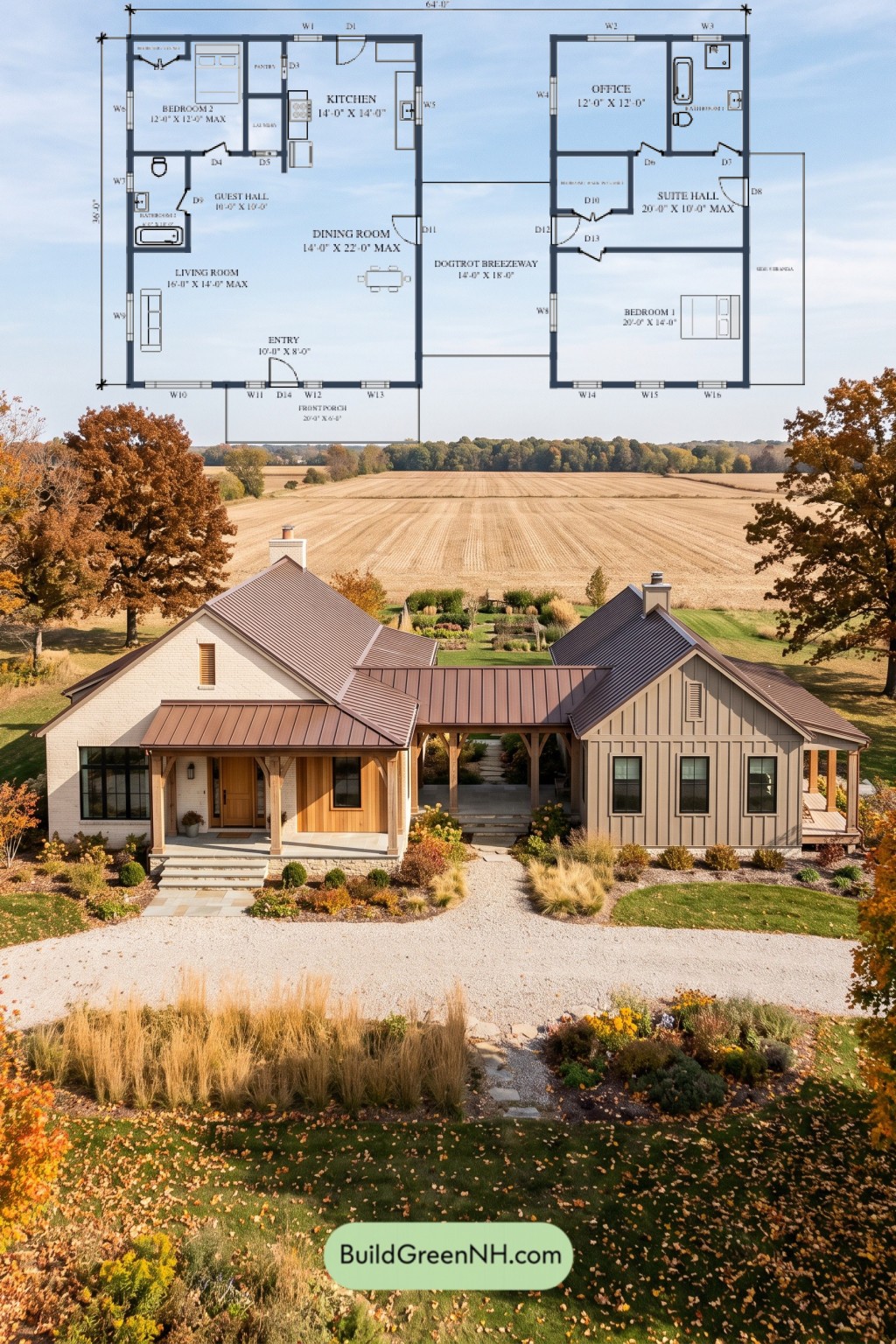 Copperline Dogtrot Ranch Floor Plan