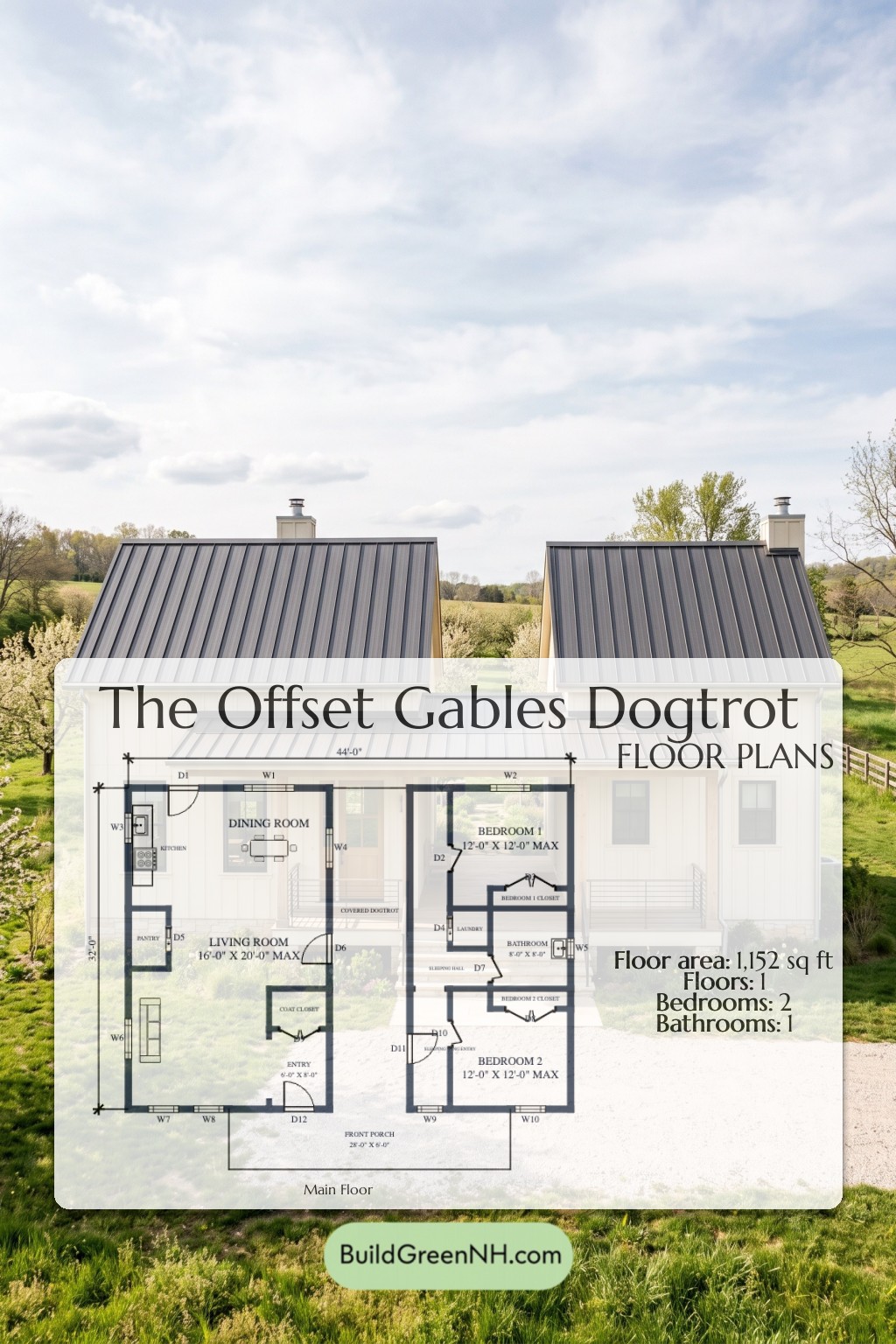 Offset Gables Dogtrot Floor Plan