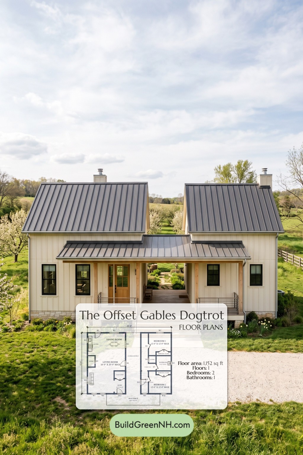Offset Gables Dogtrot Floor Plan