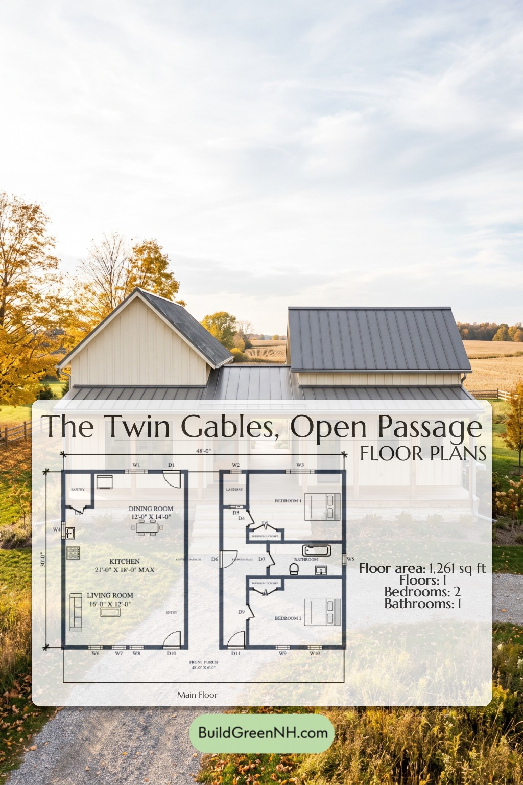 Twin Gables, Open Passage Floor Plan
