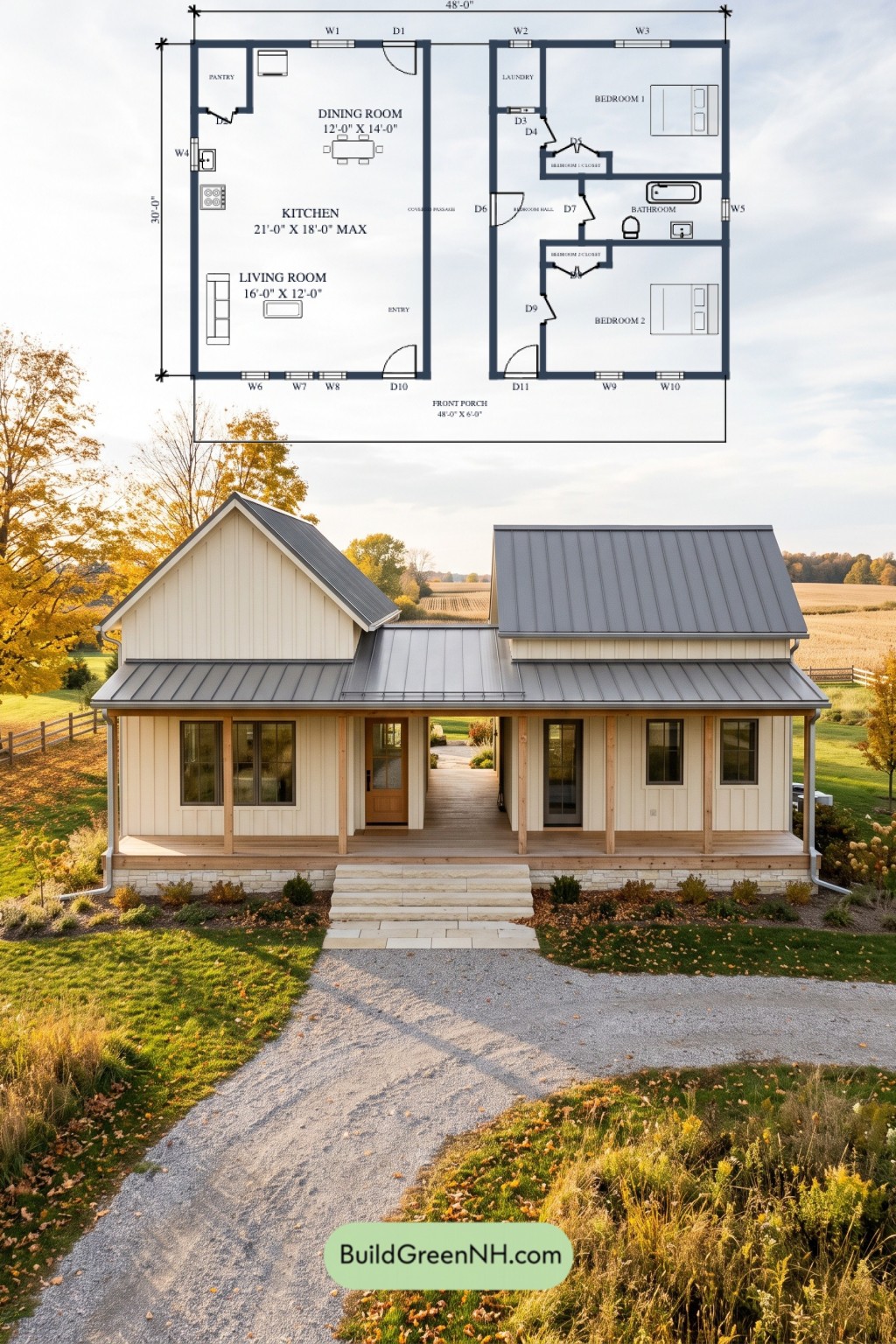 Twin Gables, Open Passage Floor Plan