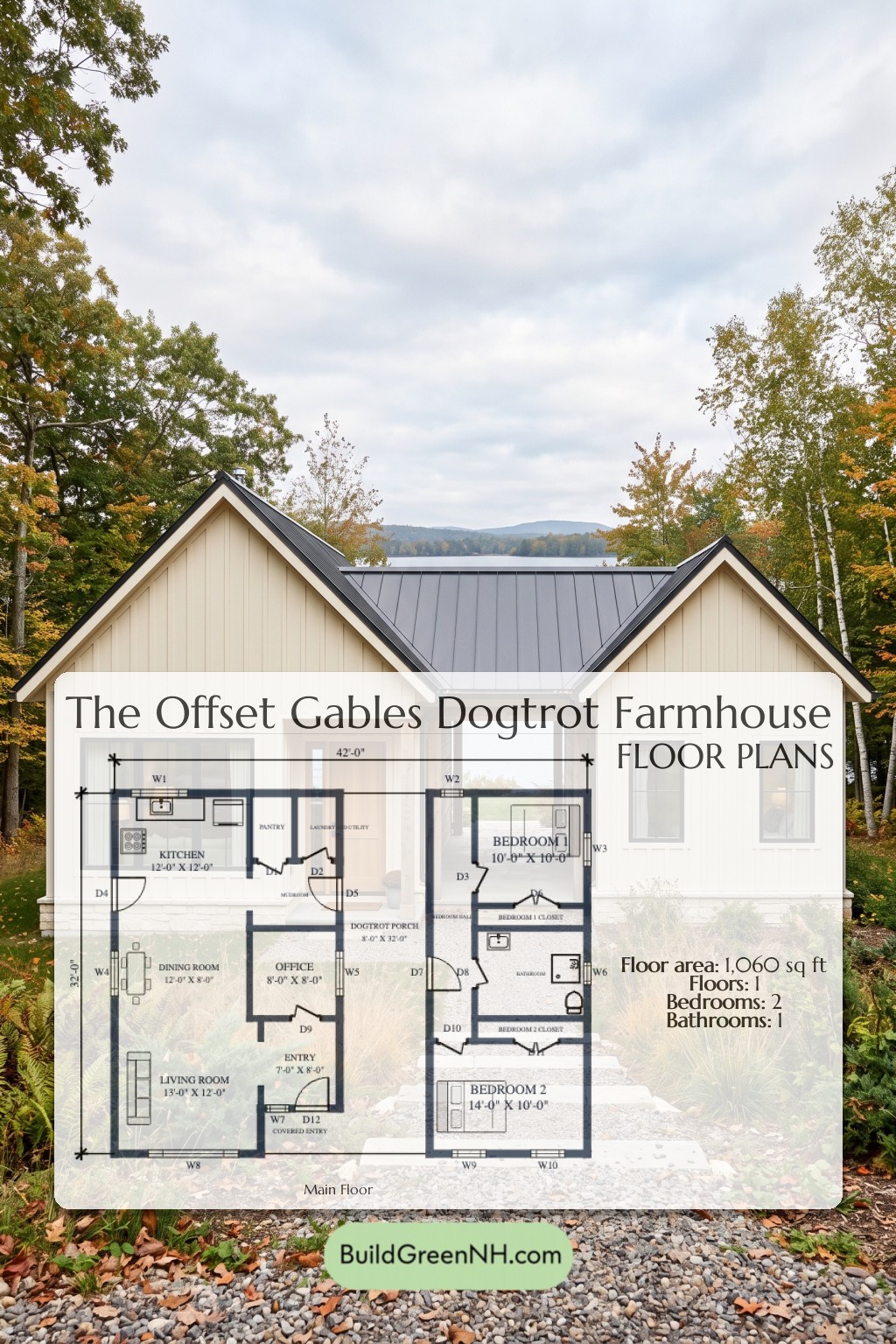 Offset Gables Dogtrot Farmhouse Floor Plan