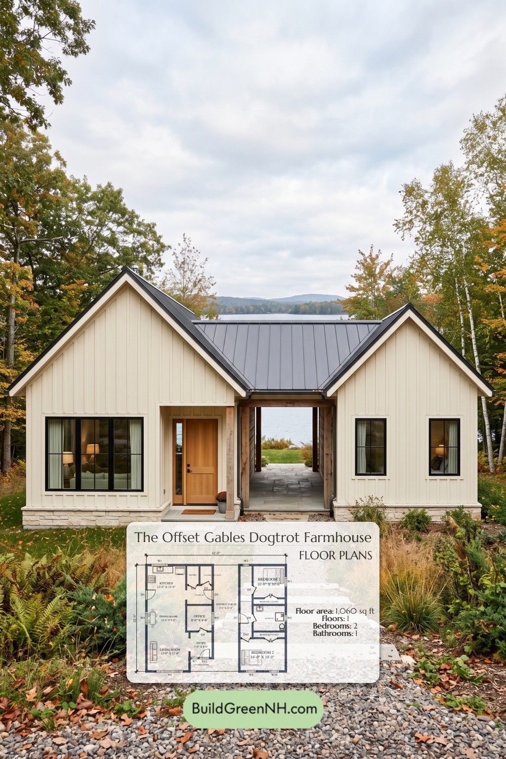 Offset Gables Dogtrot Farmhouse Floor Plan