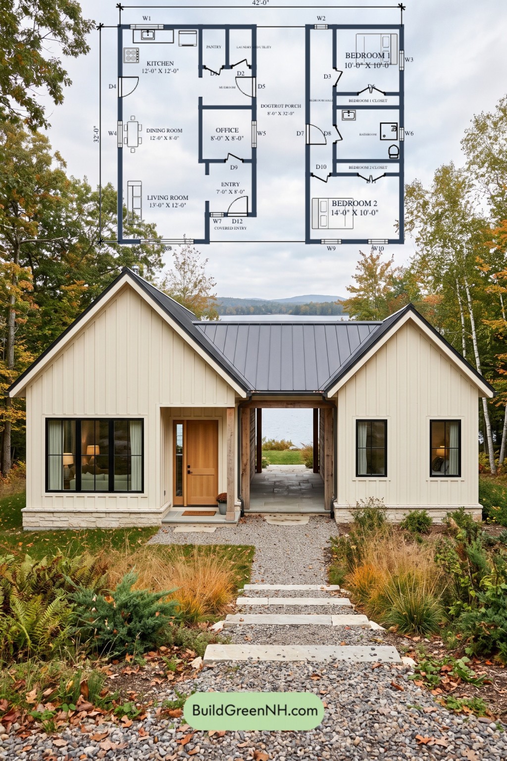 Offset Gables Dogtrot Farmhouse Floor Plan