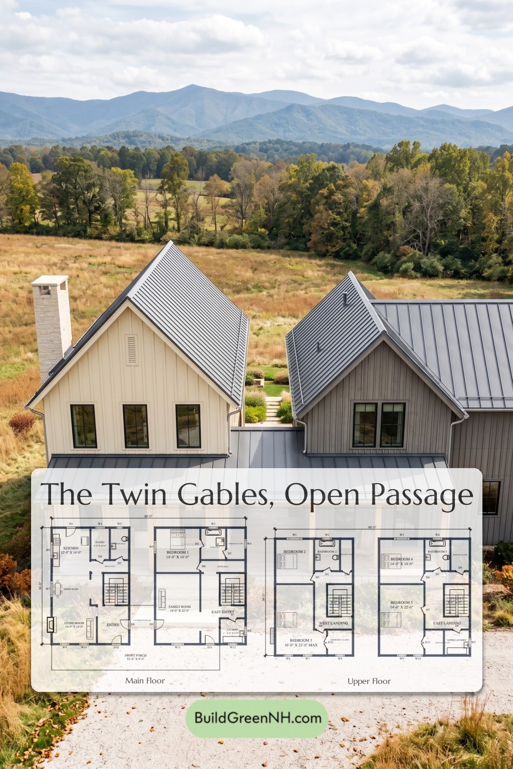 Twin Gables, Open Passage Floor Plan