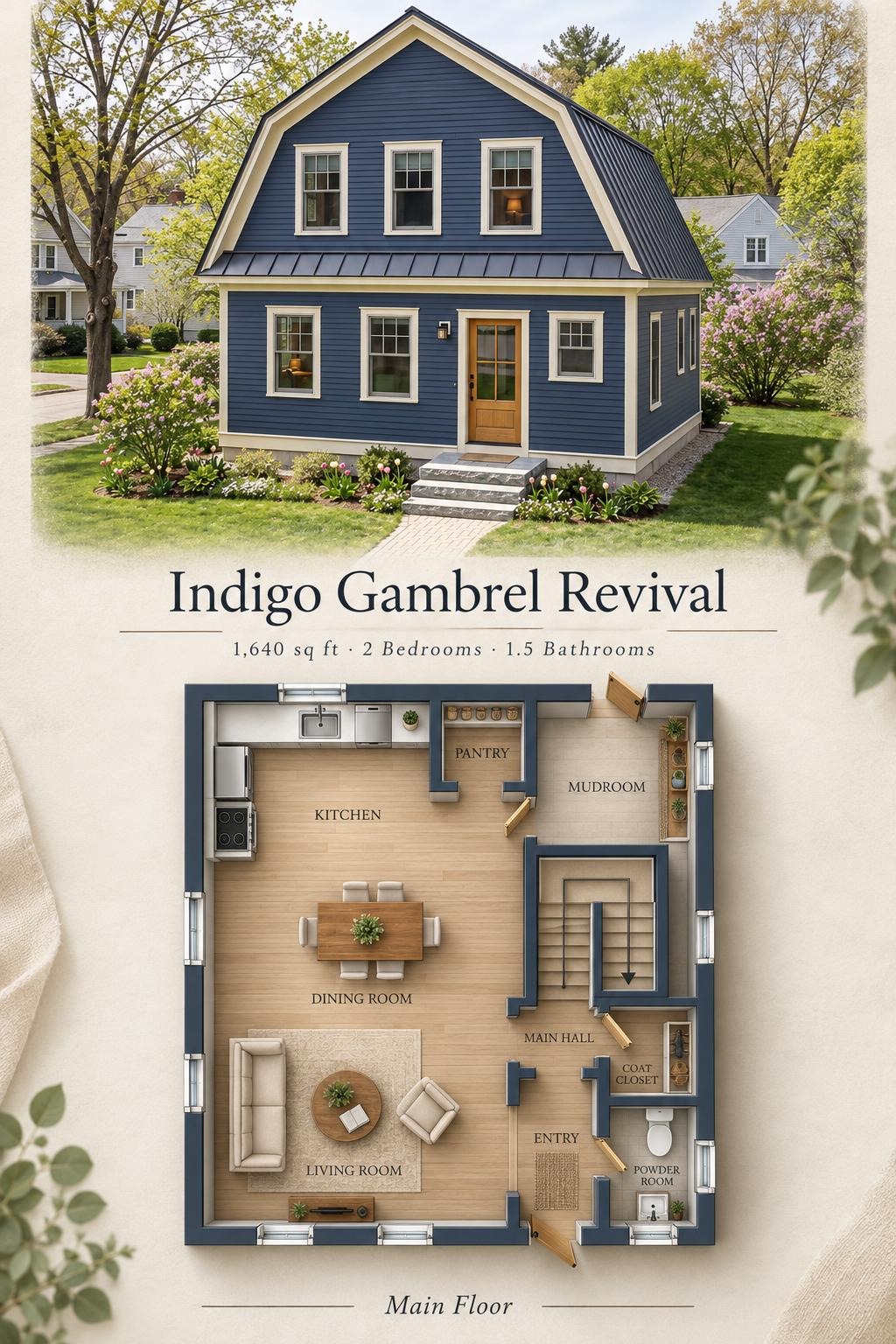 Indigo Gambrel Revival Floor Plan