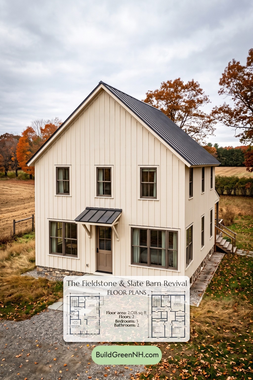 Fieldstone & Slate Barn Revival Floor Plan
