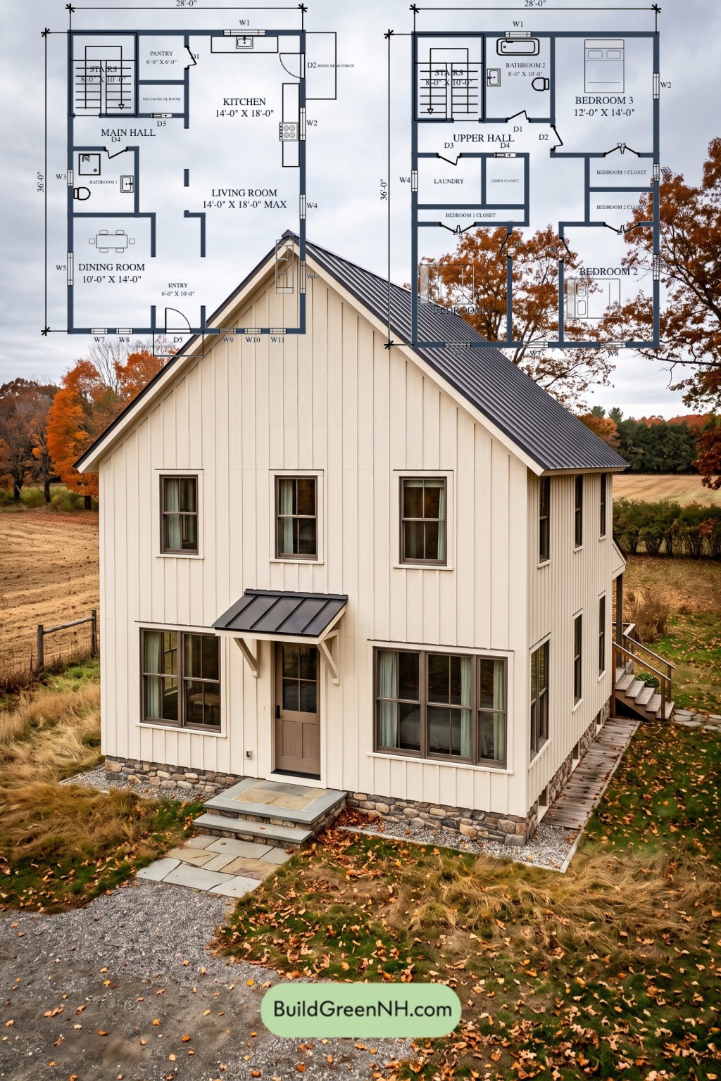 Fieldstone & Slate Barn Revival Floor Plan