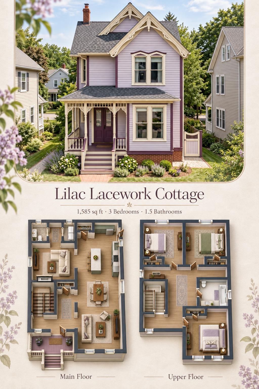Lilac Lacework Cottage Floor Plan