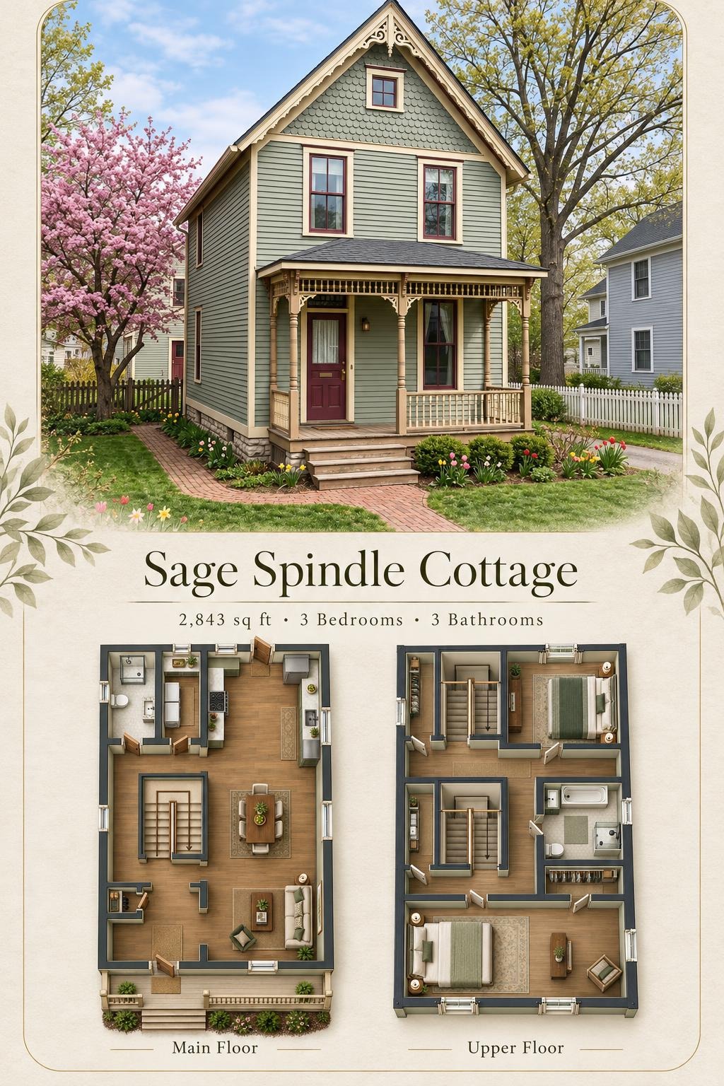 Sage Spindle Cottage Floor Plan