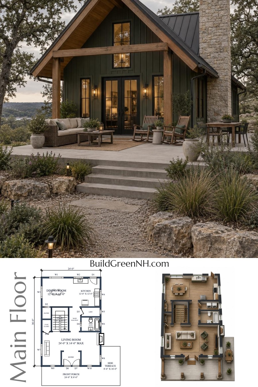 Oak Hollow Chimney Cottage Floor Plan